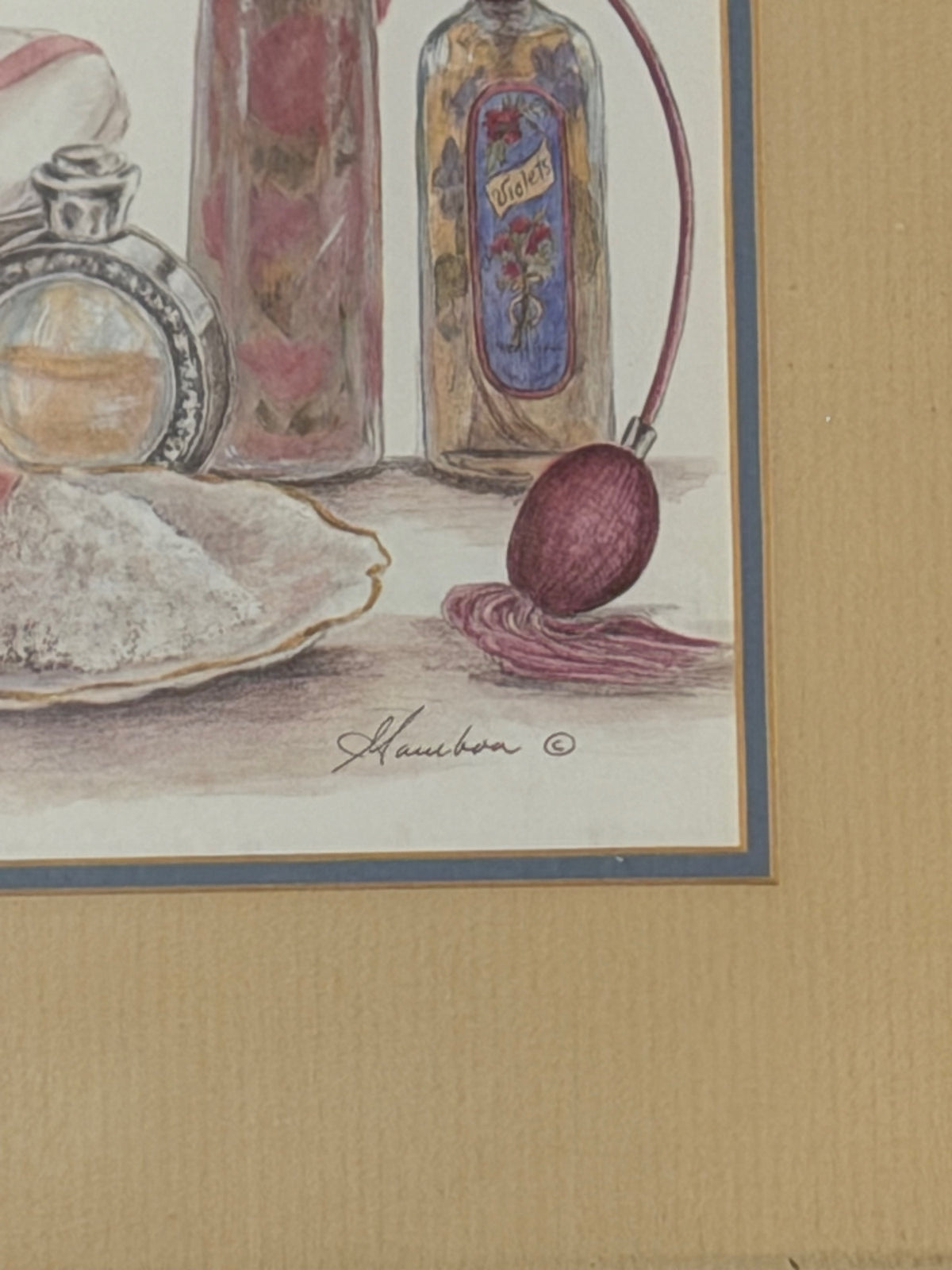 Gold-Tone Framed Vanity Scene Art Print
