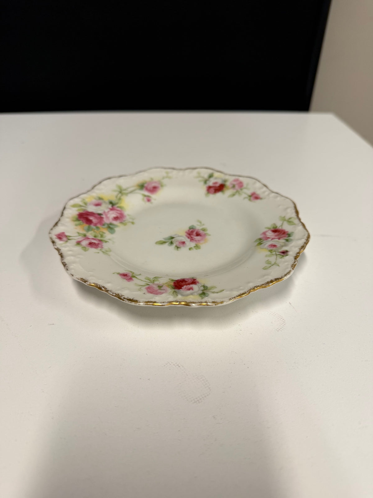A. Lantern & Co. Limoges Floral Rose Porcelain Plate