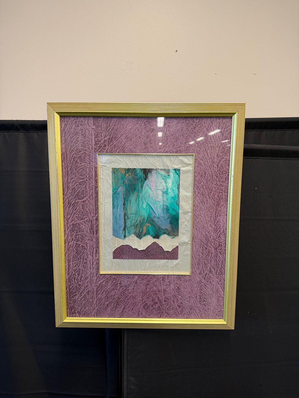 Textured Abstract Wall Art in Gold Frame