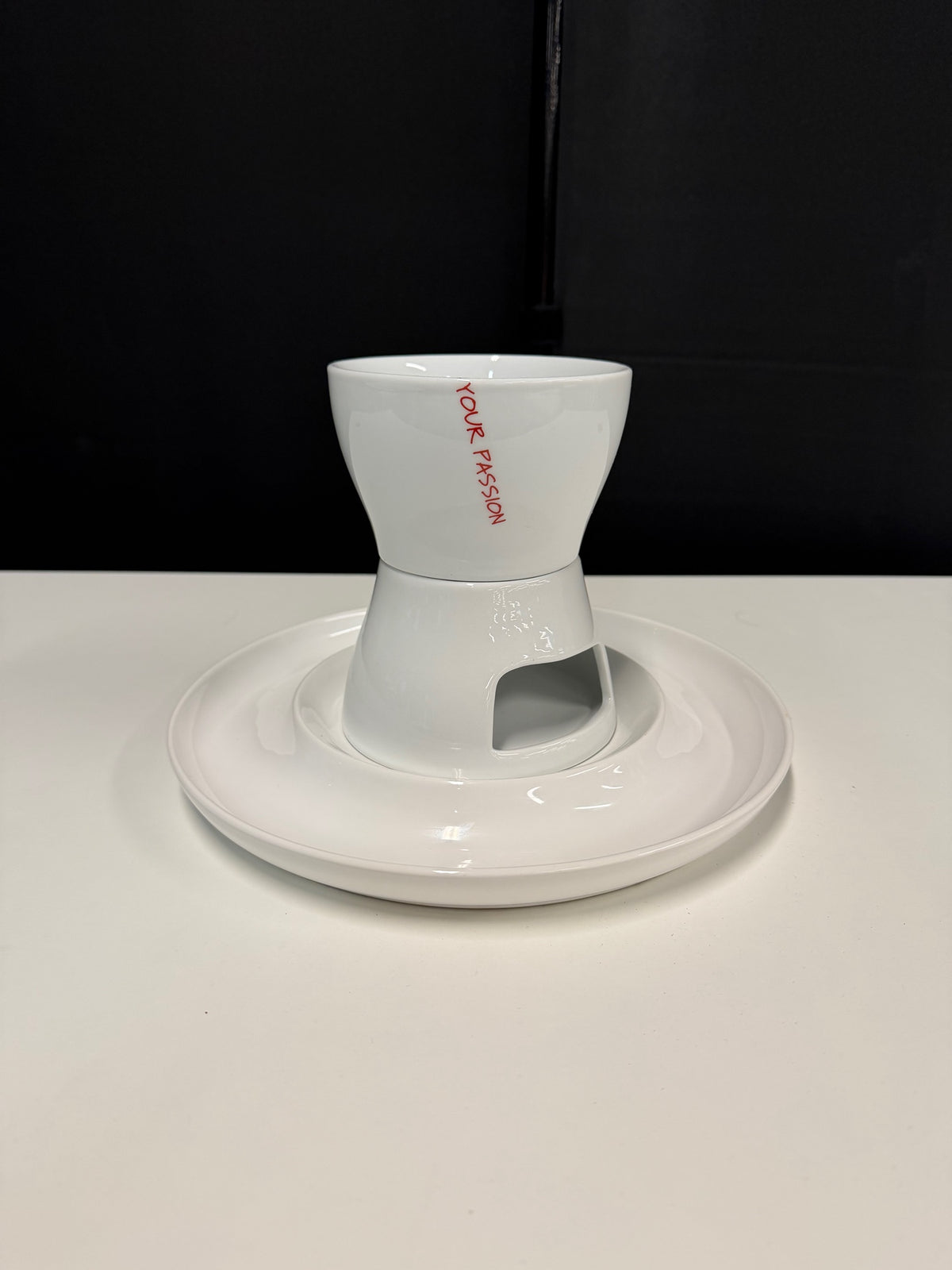 White Porcelain Personal Fondue Set