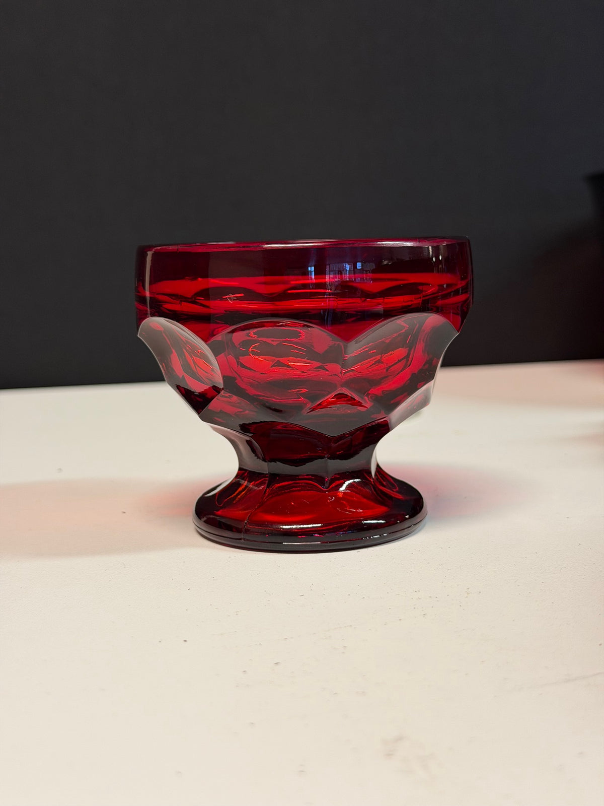 Vintage Ruby Red Glassware Set, 25 Pieces: Viking Georgian Honeycomb, Fenton Lotus & Arcoroc