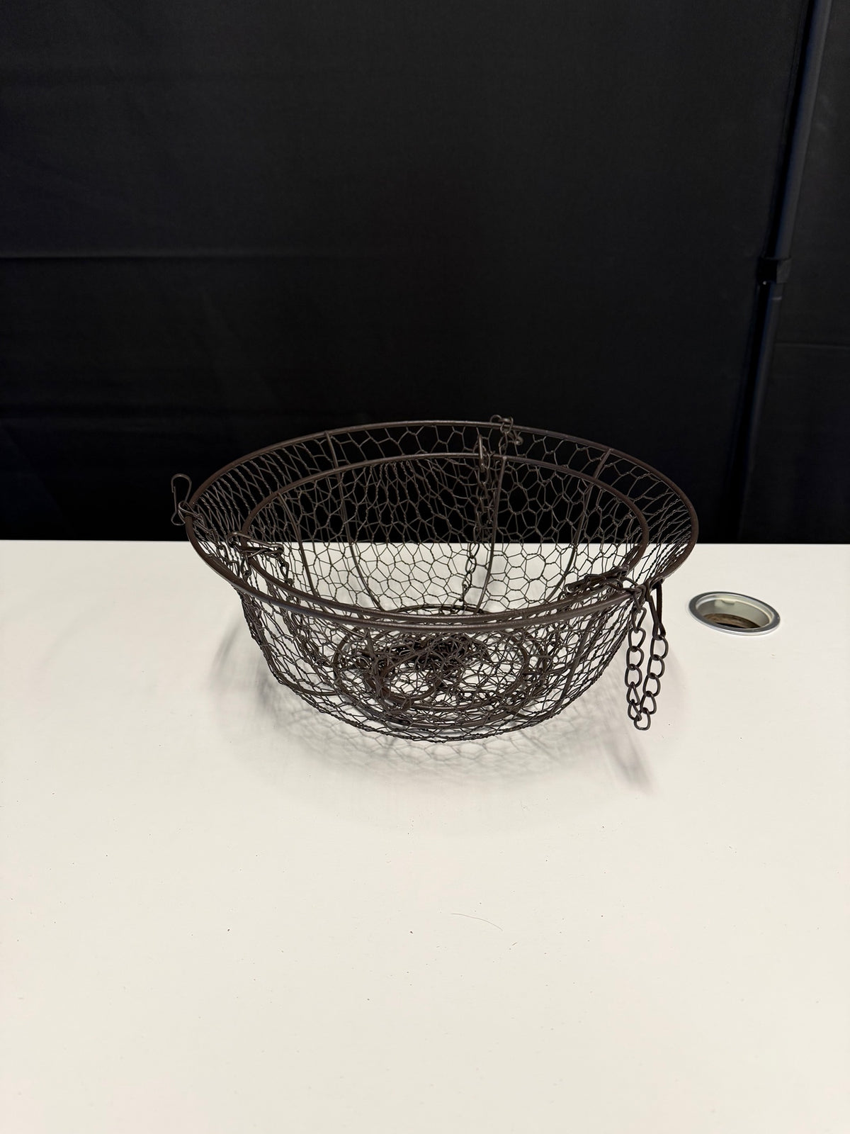 Rustic Two-Tier Wire Hanging Basket