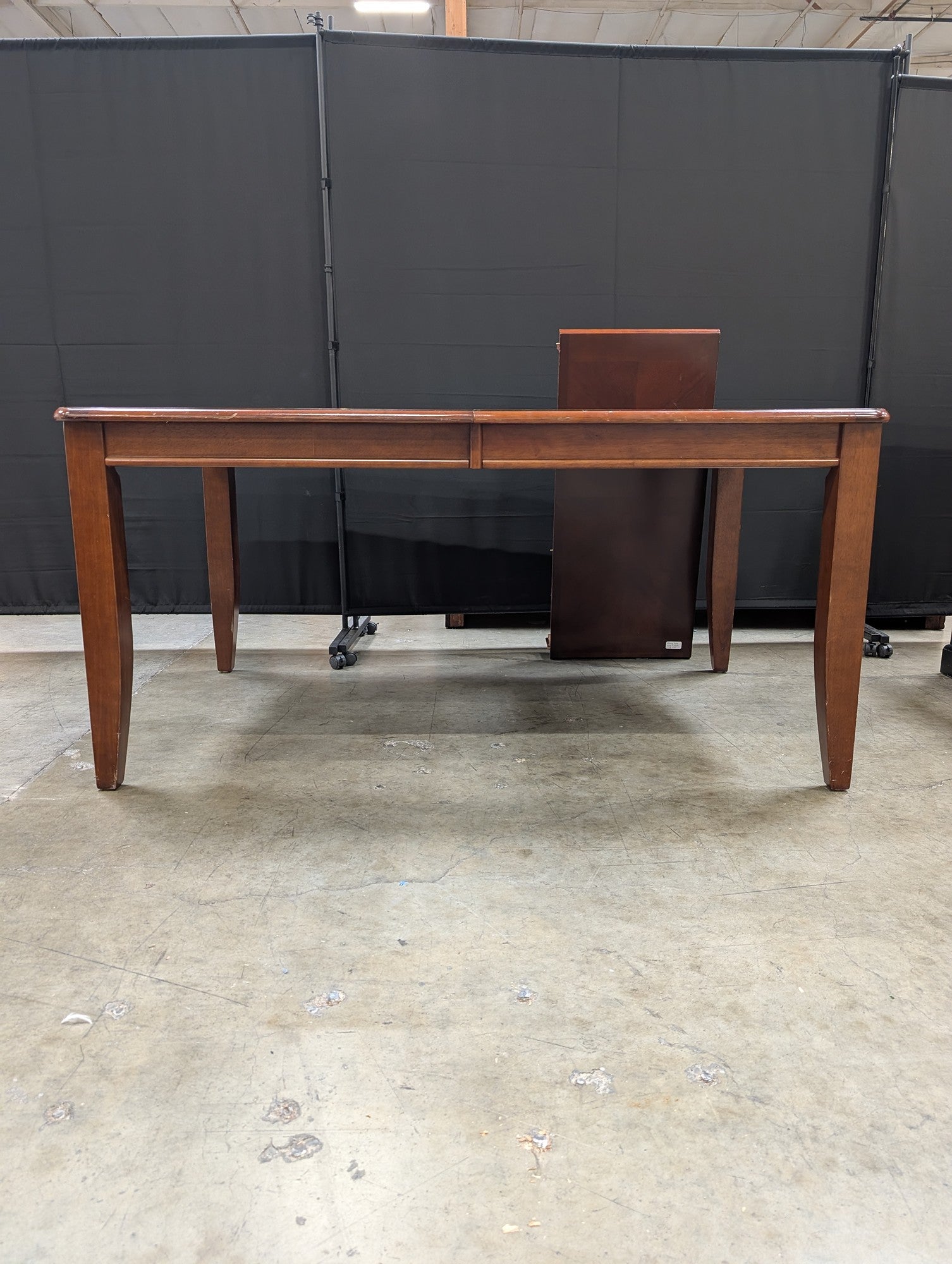 Rich Brown Wood Console Desk with Storage Drawers