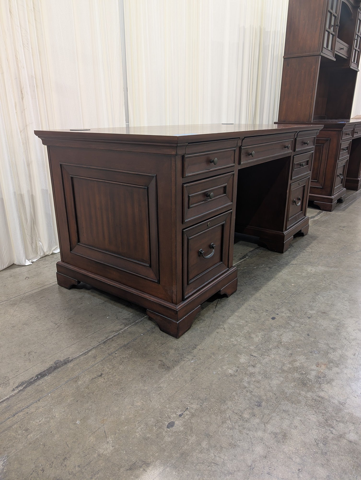 Aspenhome Double Pedestal Desk in Dark Wood