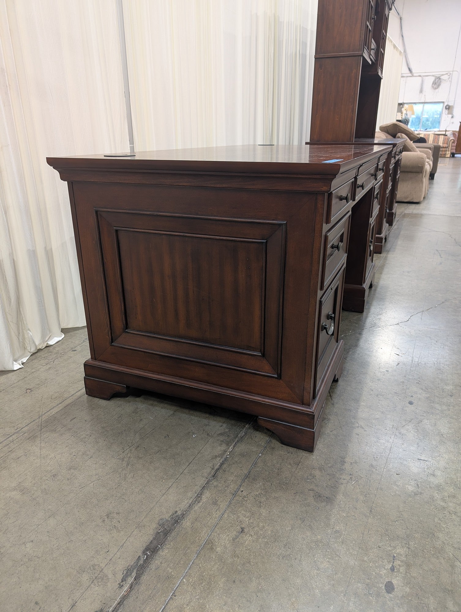 Aspenhome Double Pedestal Desk in Dark Wood
