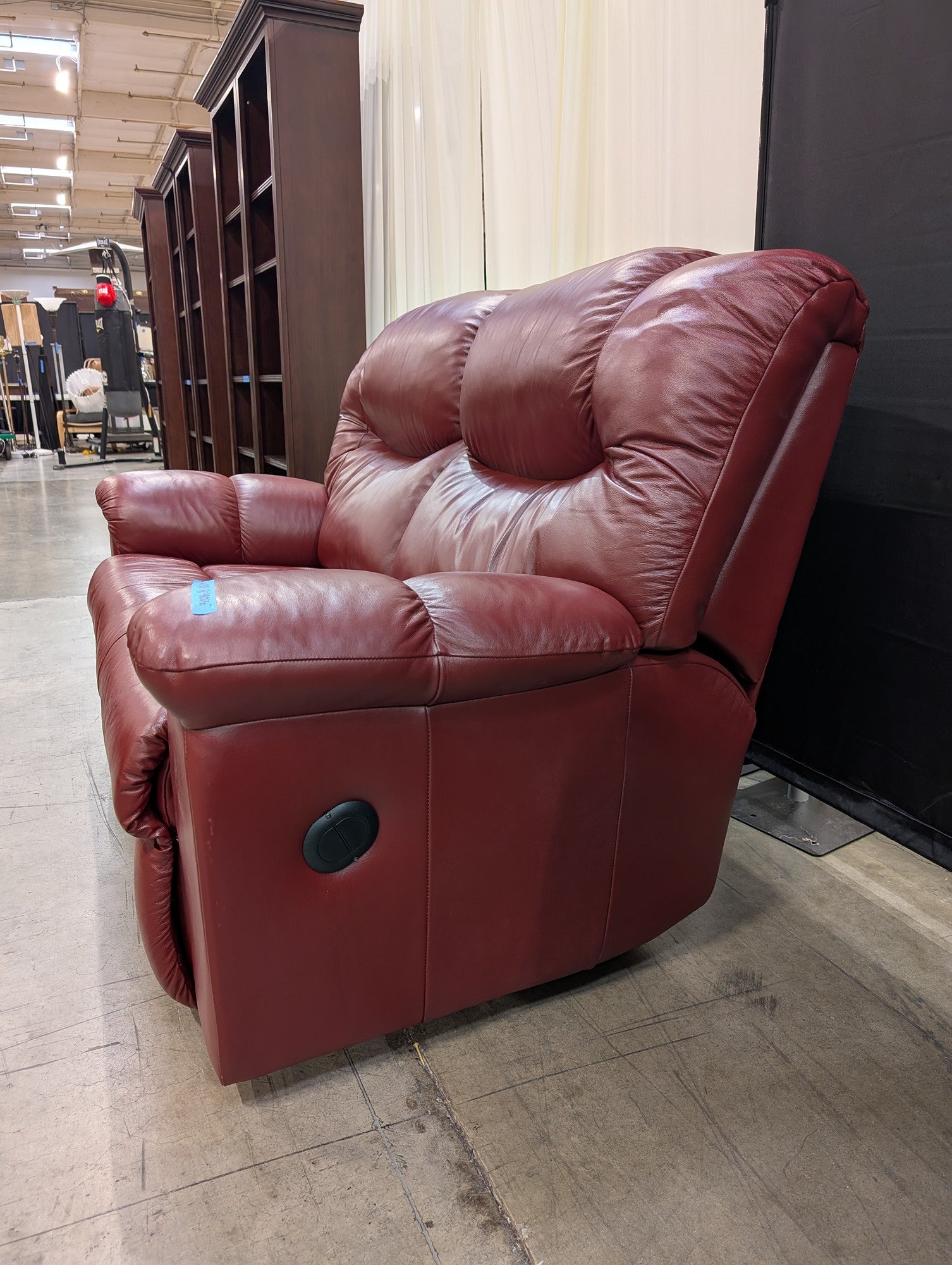 Burgundy Reclining Loveseat with Pillow Arms