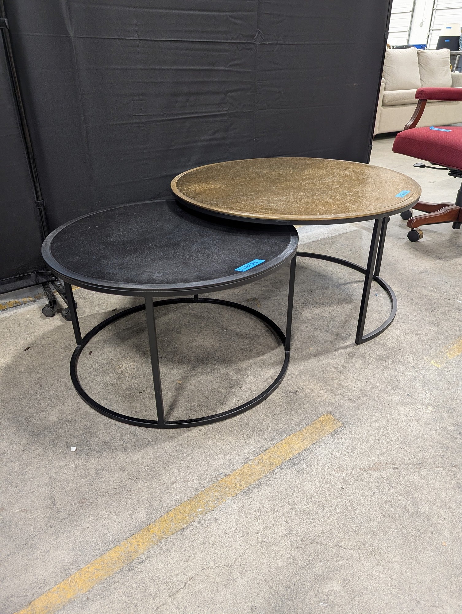 Crate and Barrel Nesting Coffee Table in Metal