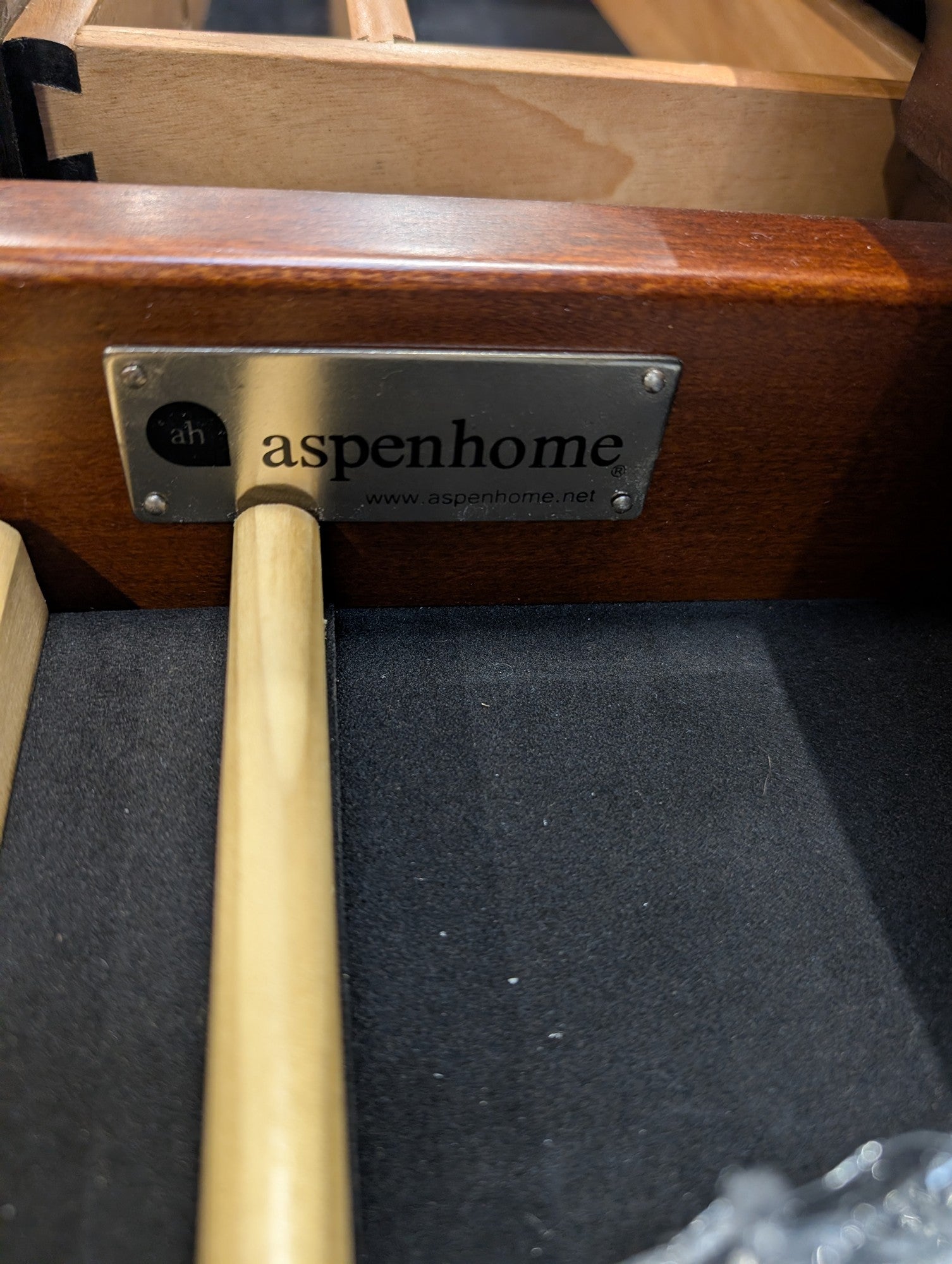 Aspenhome Brown Wood Executive Desk with Hutch