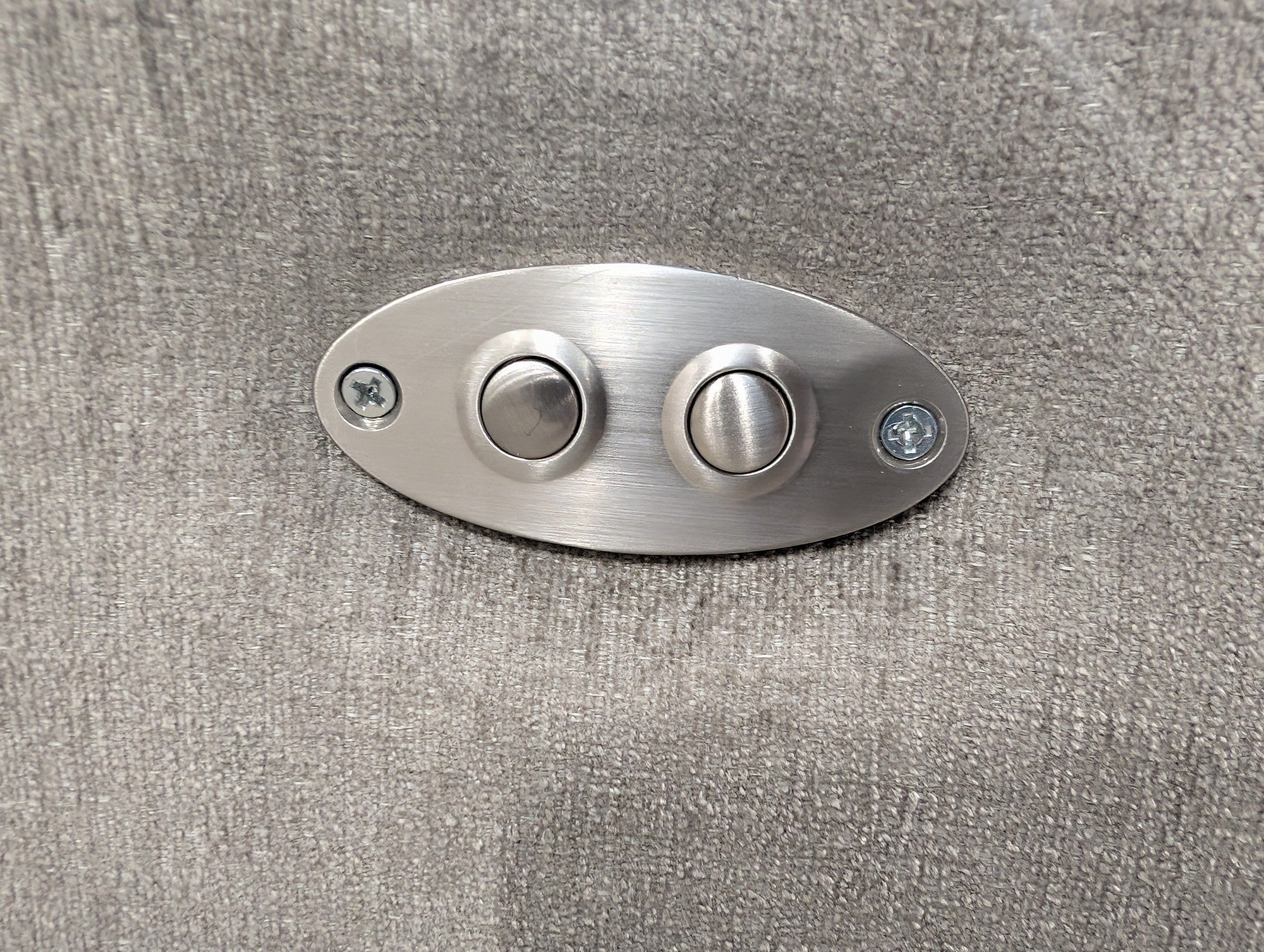 Grey Textured Fabric Couch with Power Recliners