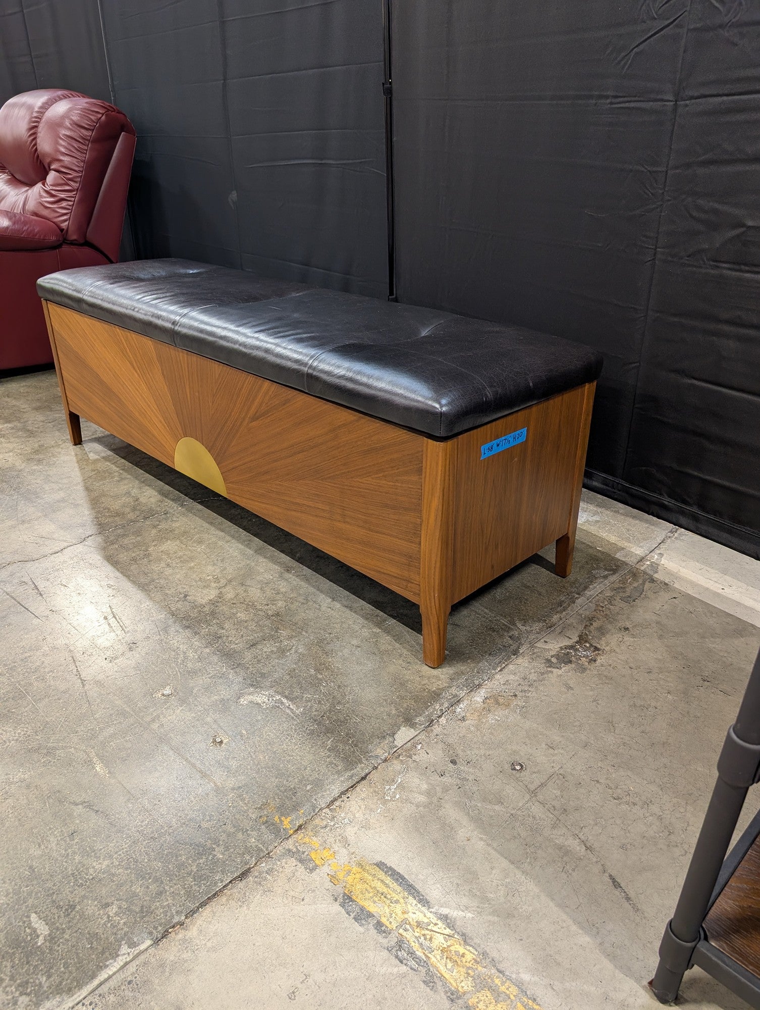 CB2 Dusk Walnut Storage Bench with Cushion