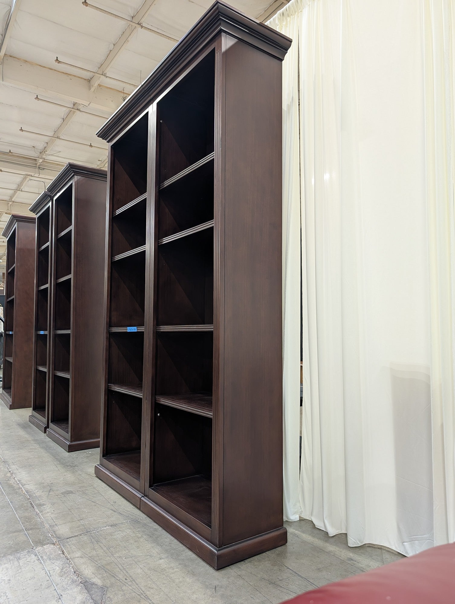 Traditional Double-Column Bookcase in Dark Wood