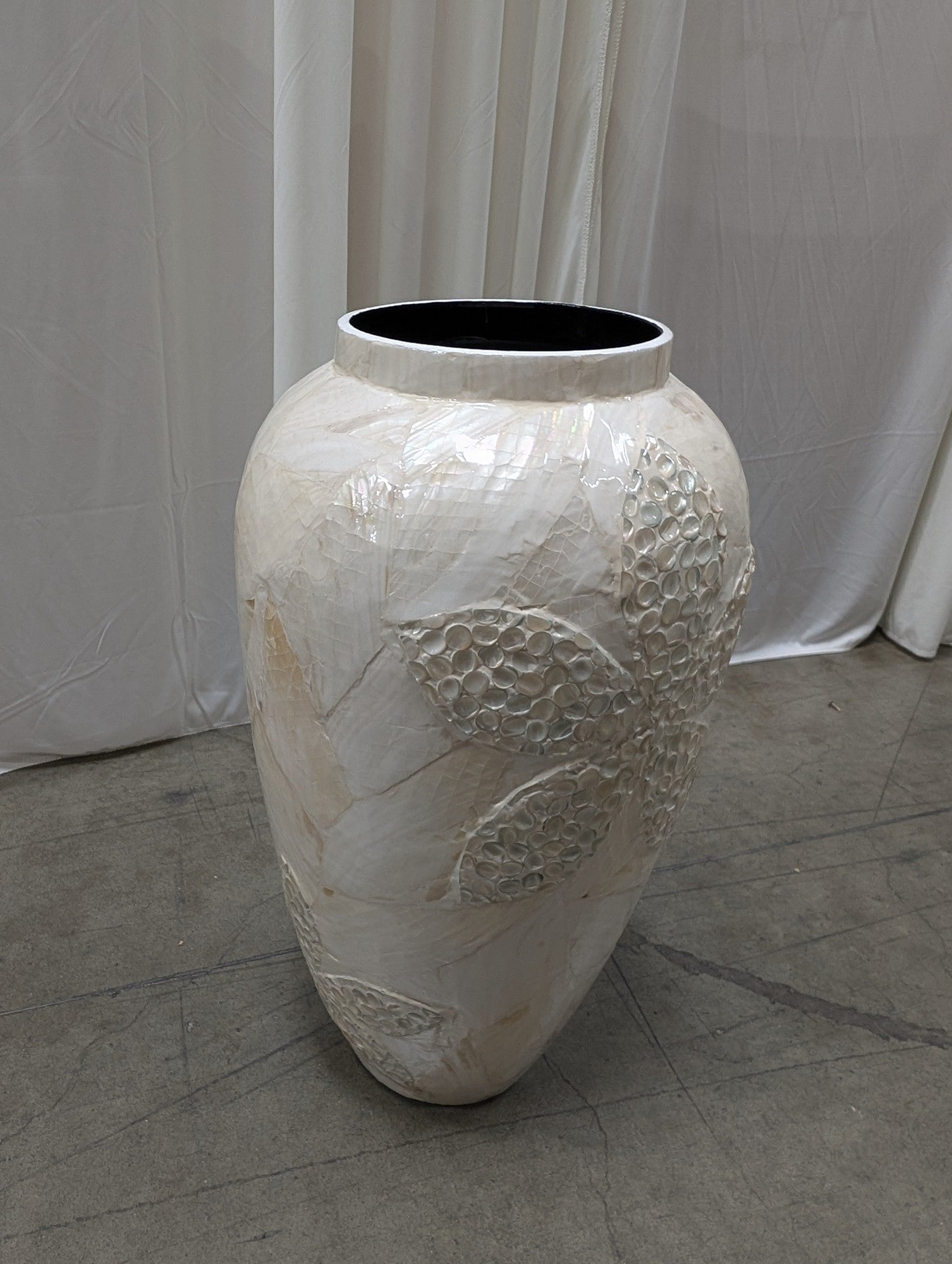 Capiz Shell Mosaic Floral Floor Vase