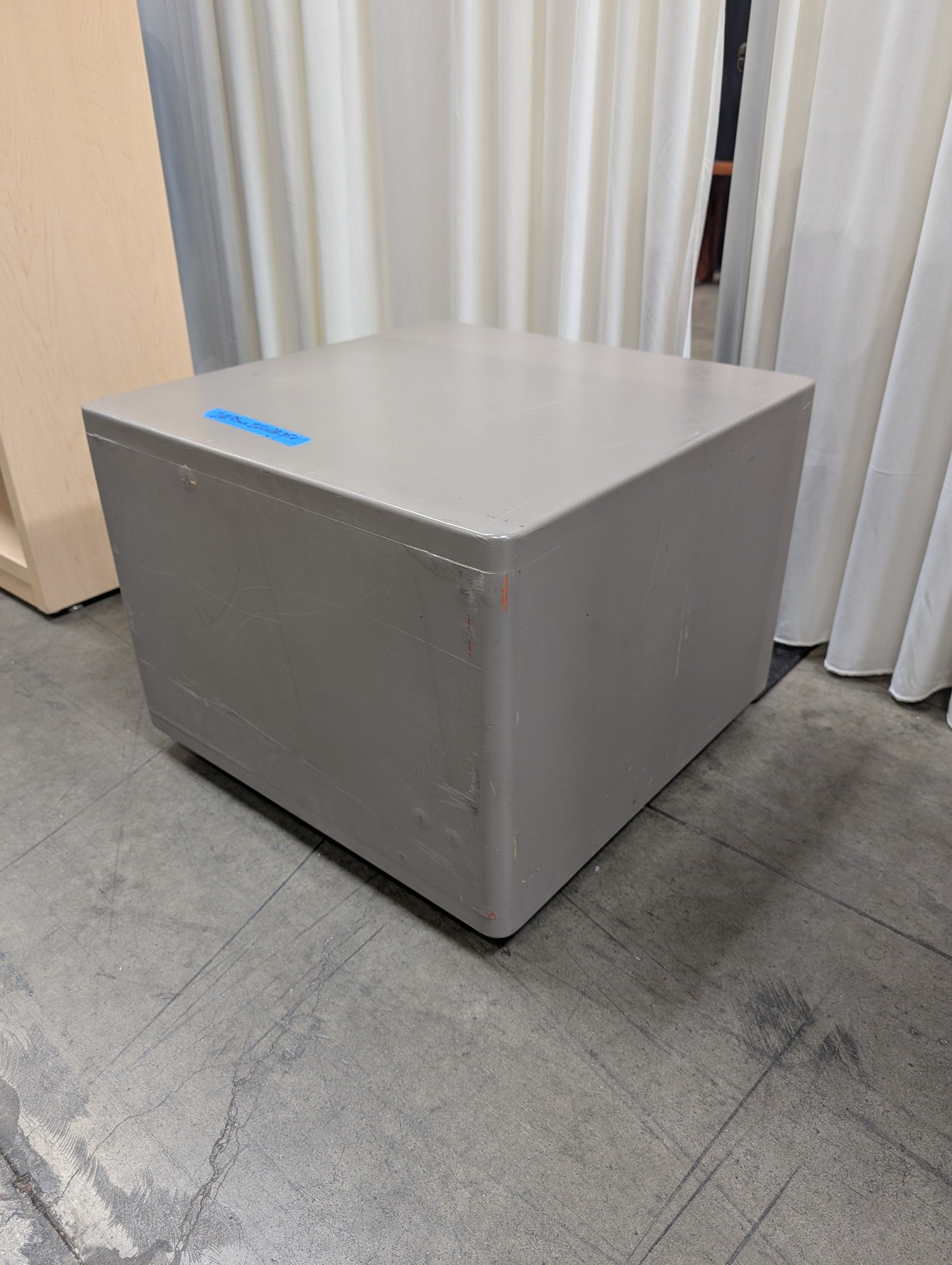 Smooth Grey Cube End Table