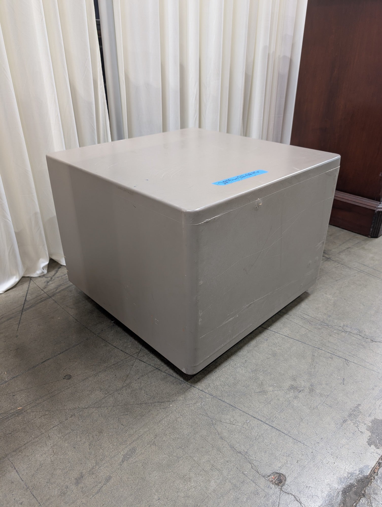 Smooth Grey Cube End Table
