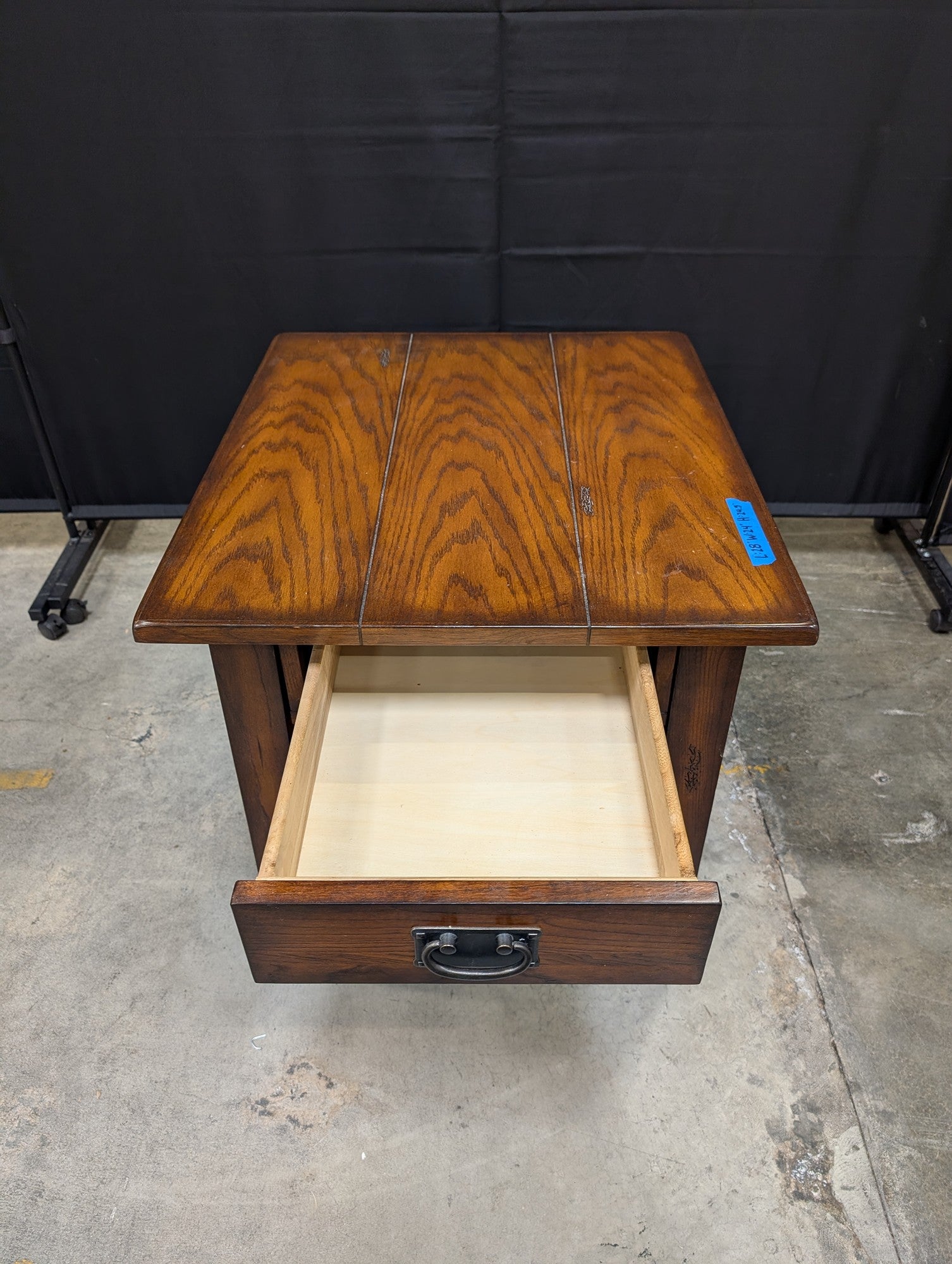 Mission Style Oak End Table with Drawer