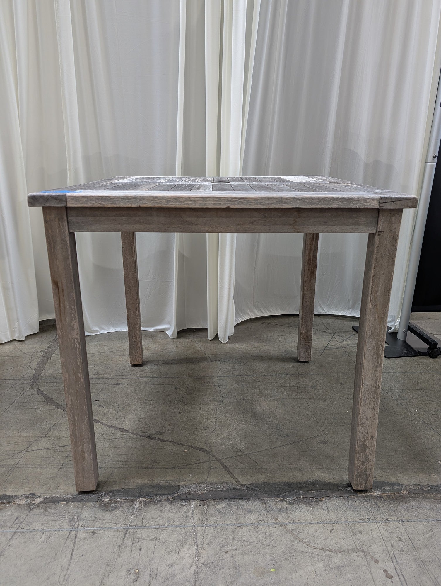 Weathered Grey Wood Patio Dining Table