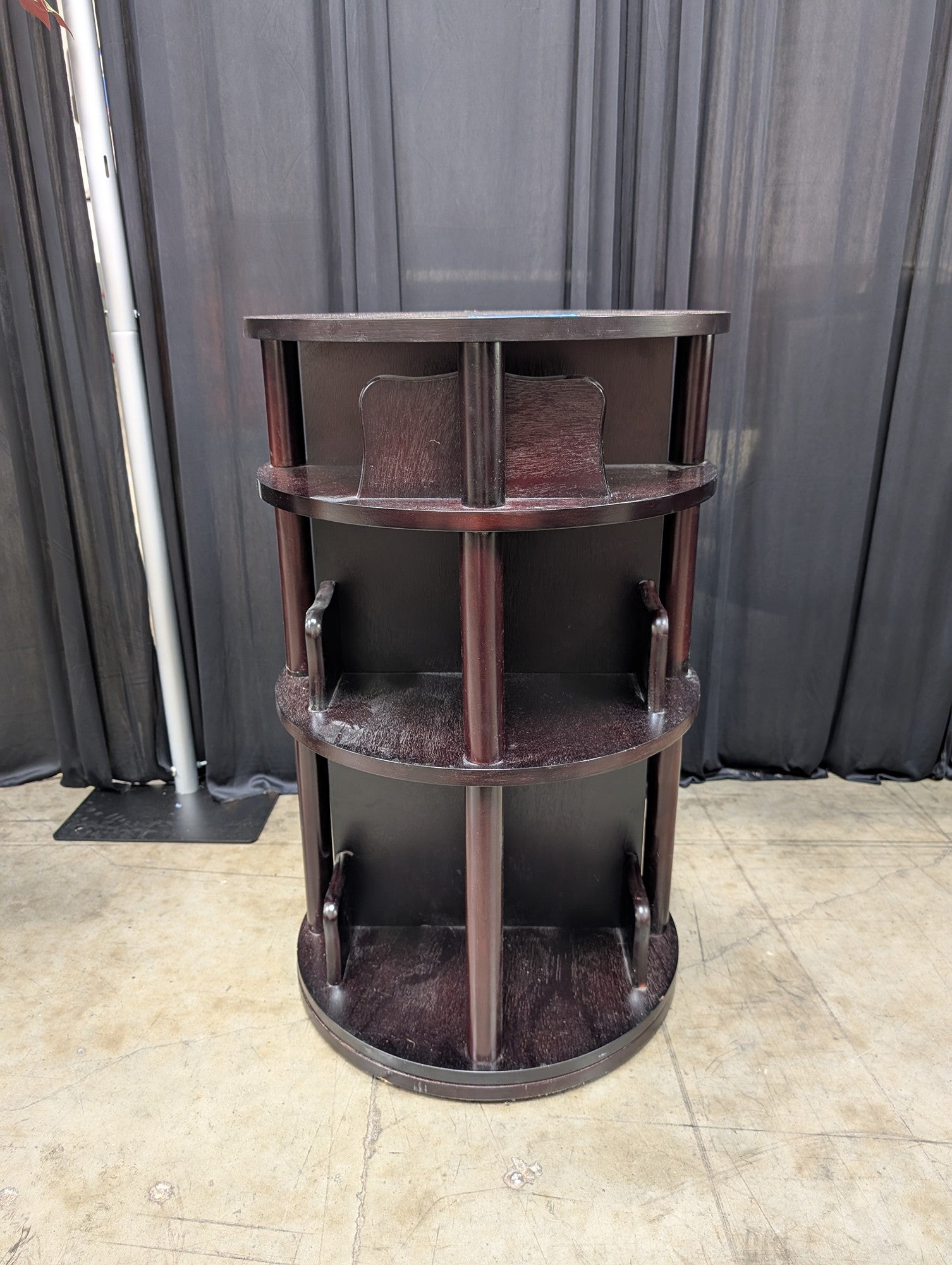 Three-Tier Dark Wood Revolving Bookcase