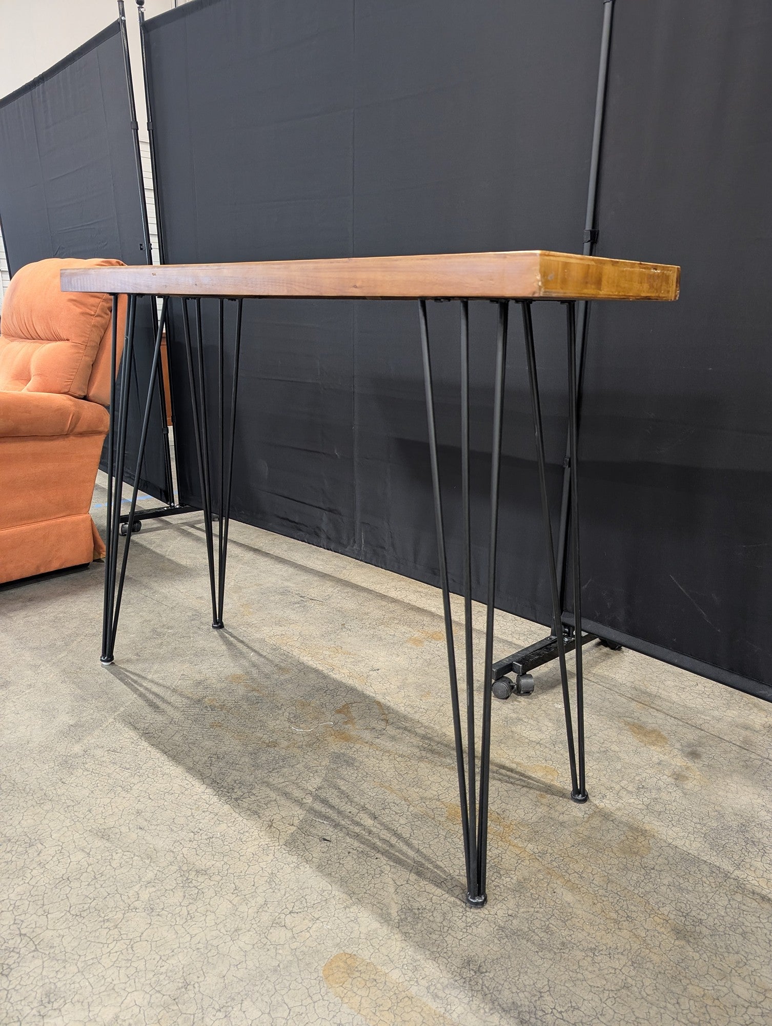 Rustic Wood Slab Console Table with Hairpin Legs
