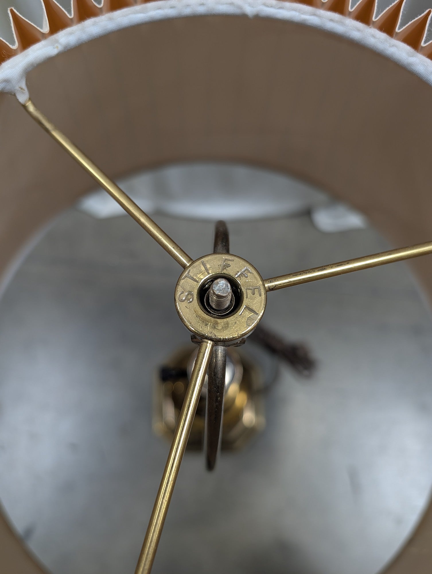 Twisted Column Brass Table Lamp with Pleated Shade