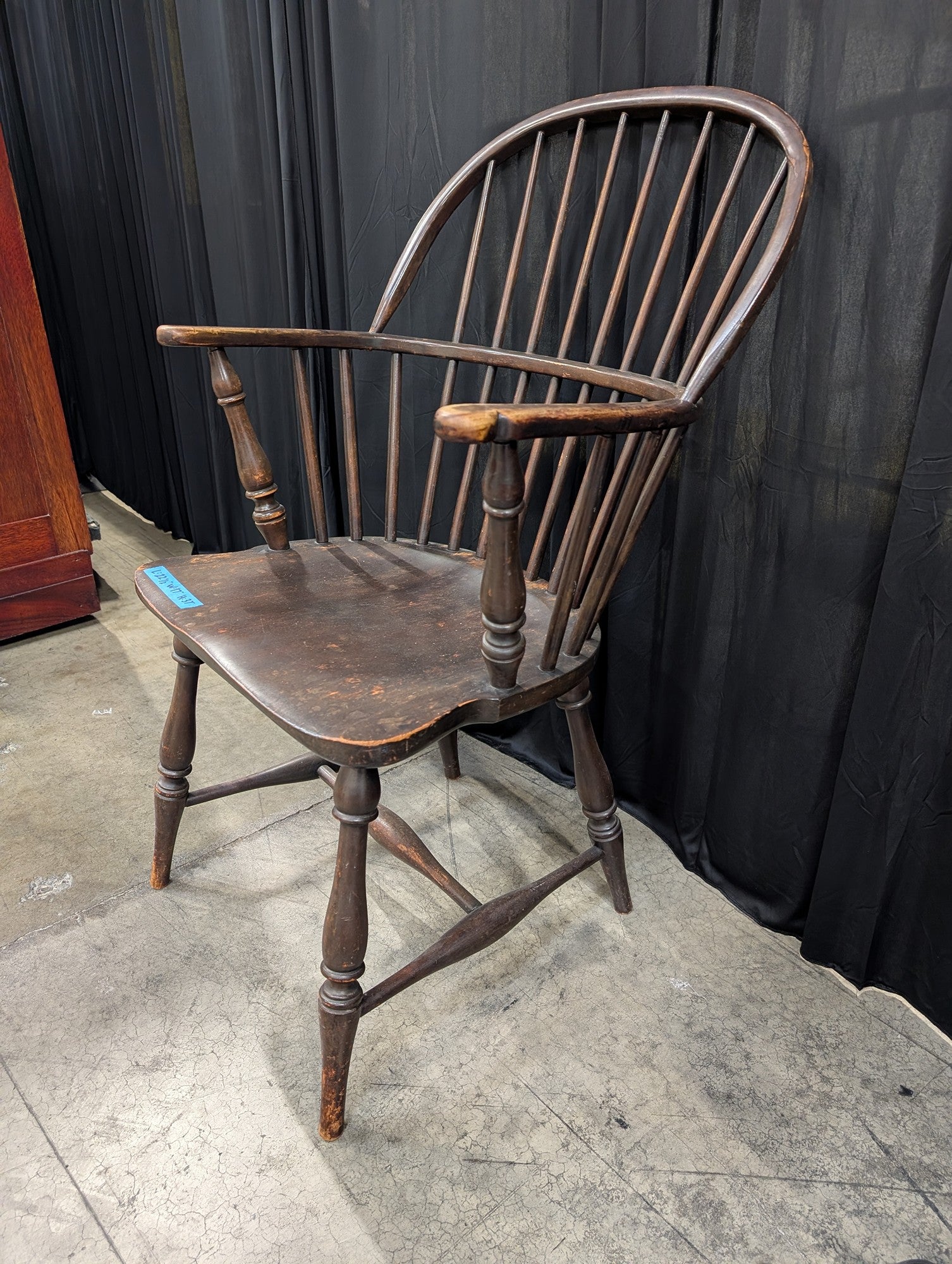 Antique Windsor Wood Chair with Spindle Back