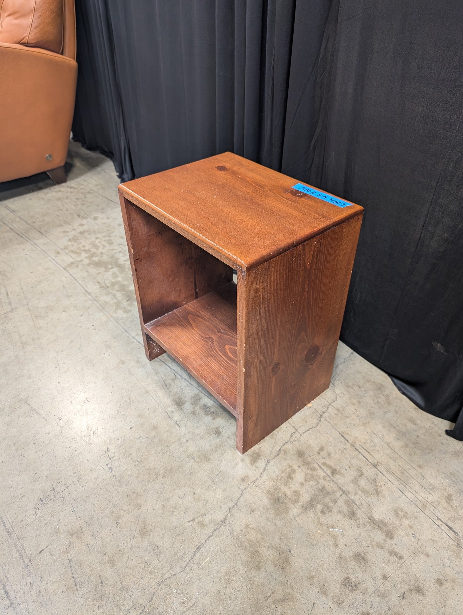 Rustic Brown Wood Nightstand with Shelf