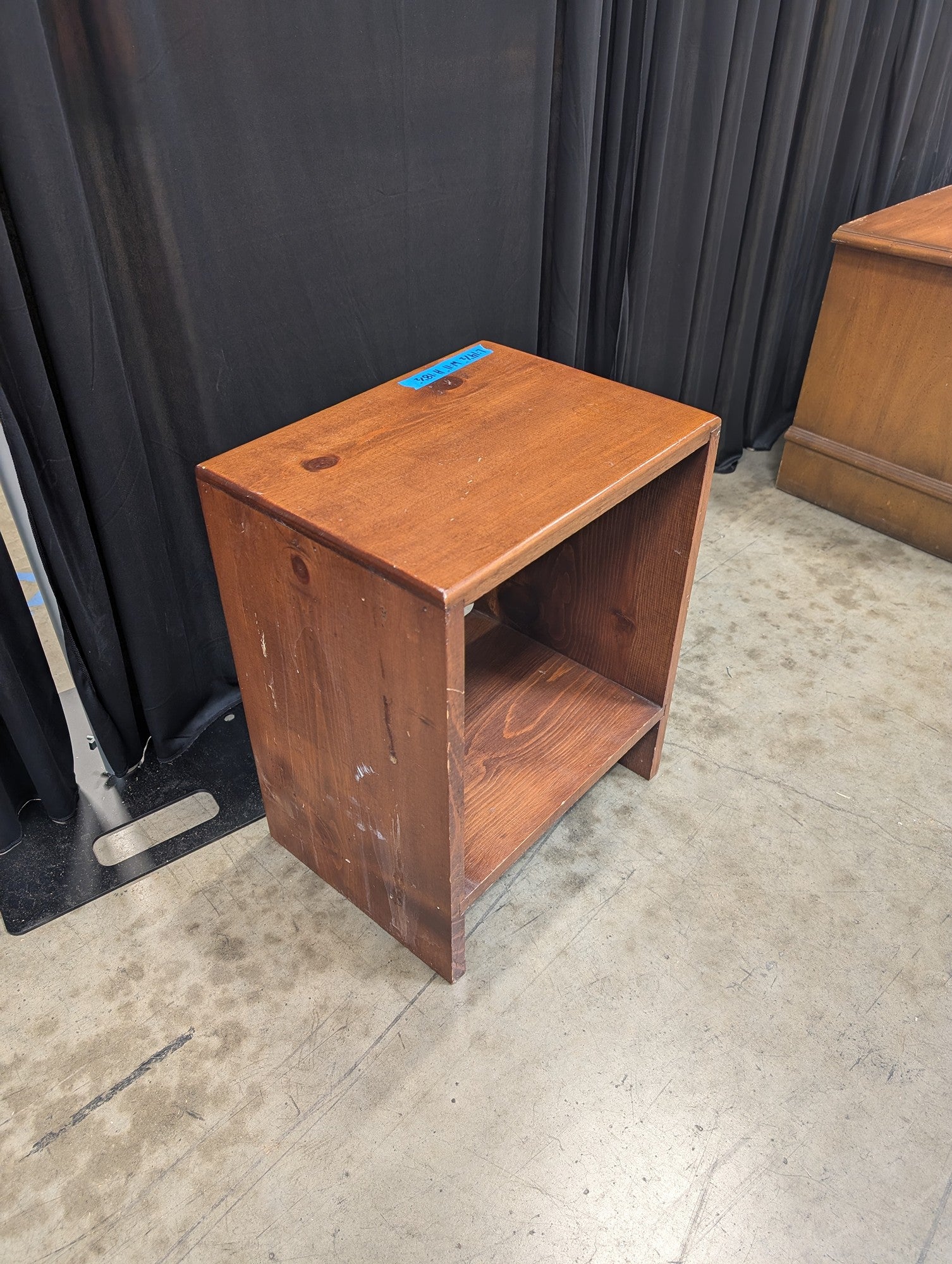 Rustic Brown Wood Nightstand with Shelf