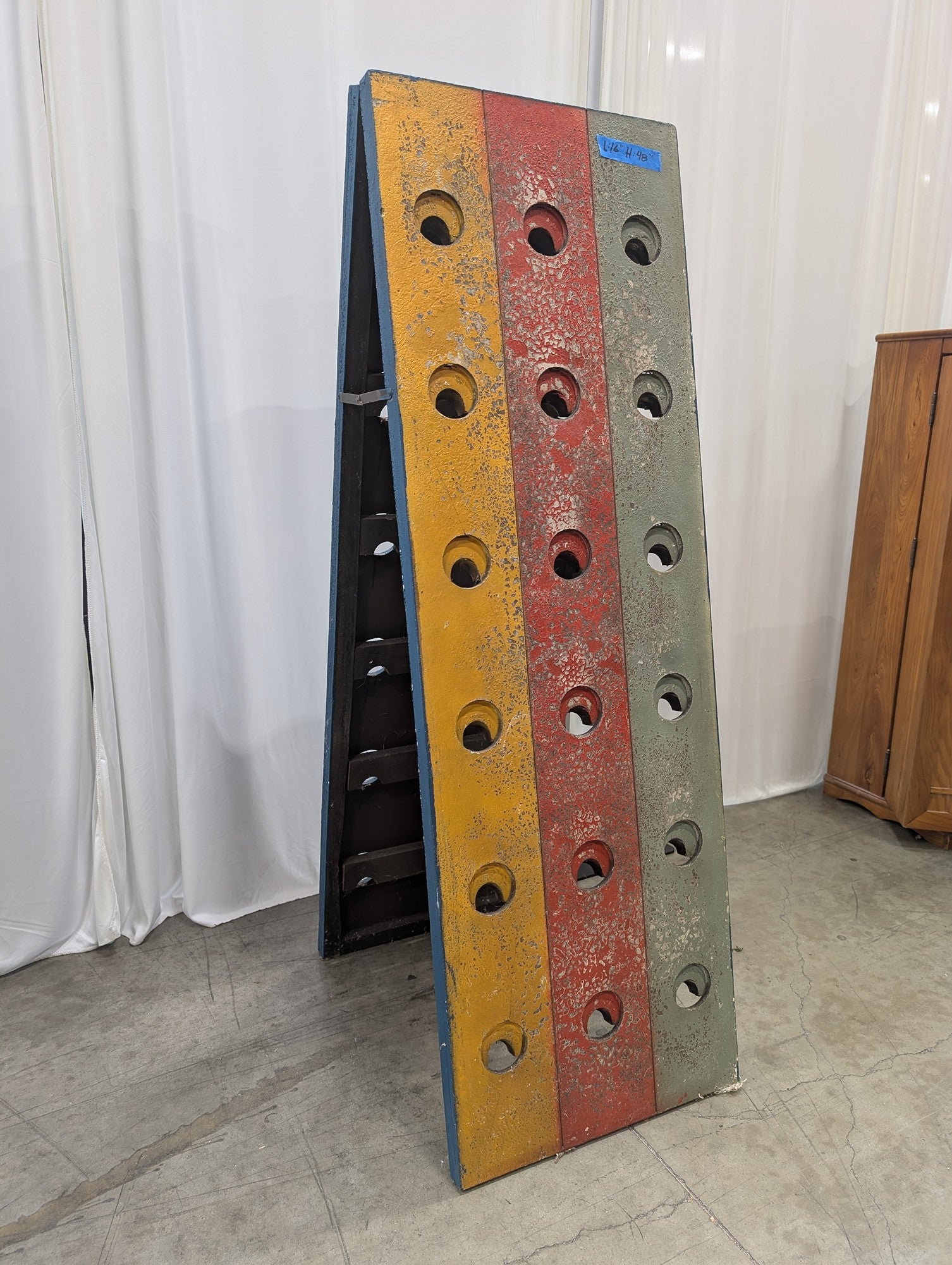 Tri-Color Painted Wooden Wine Rack