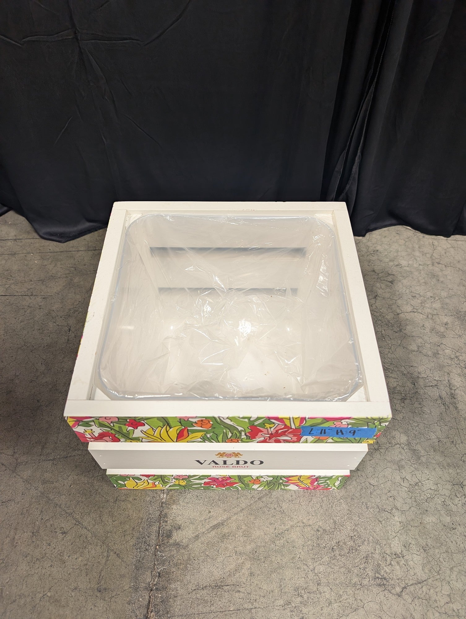 Valdo Floral Wooden Crate with Plastic Liner