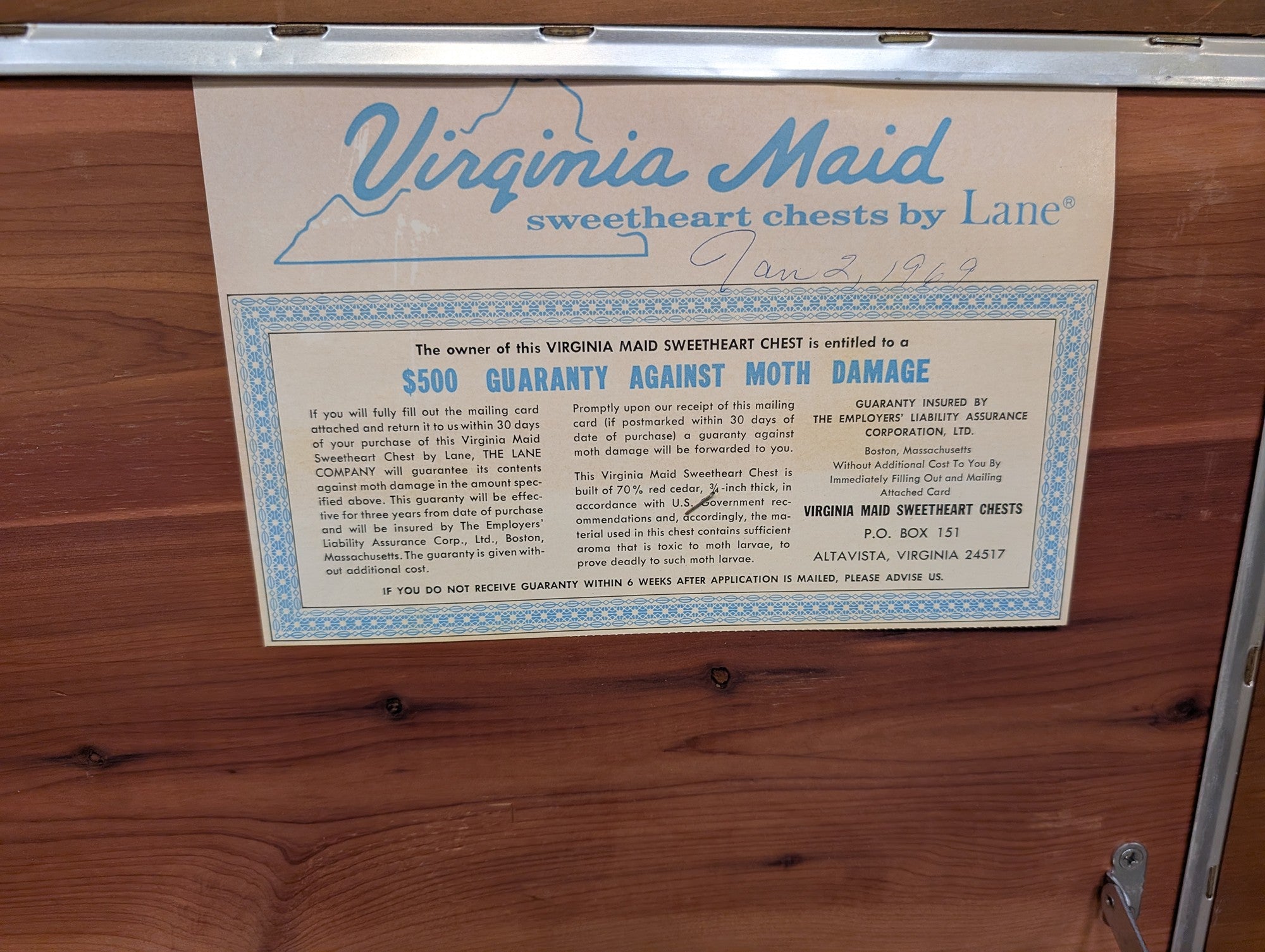 Vintage Lane Cedar Chest with Carved Panels