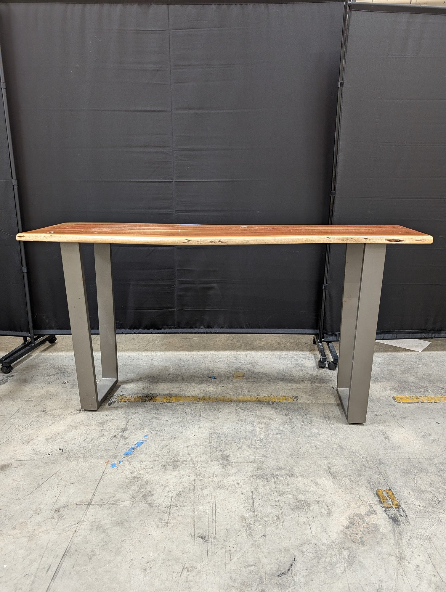 Live Edge Wood Console Table with Metal Legs