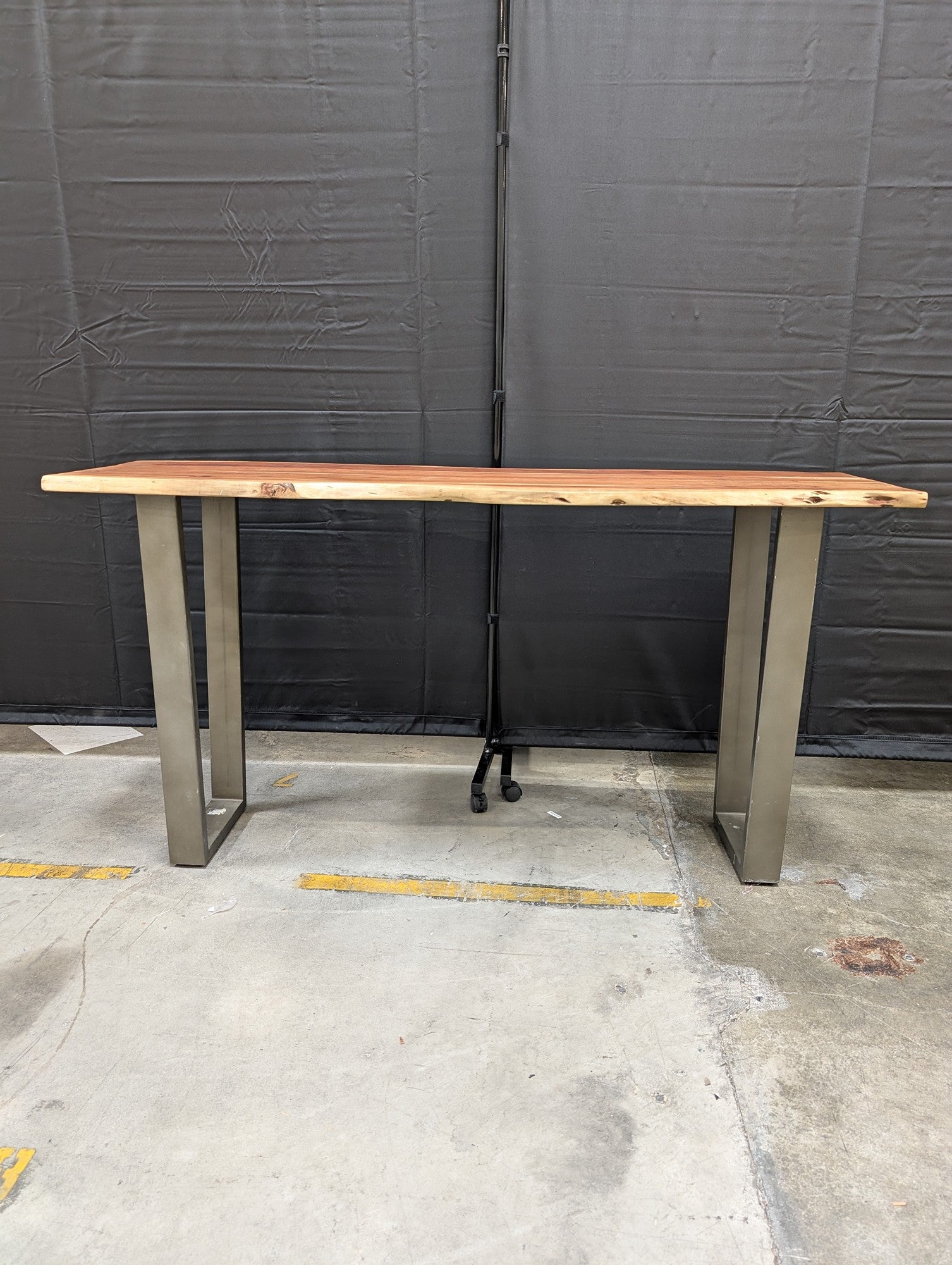 Live Edge Wood Console Table with Metal Legs