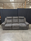 Textured Grey Reclining Three-Seat Couch