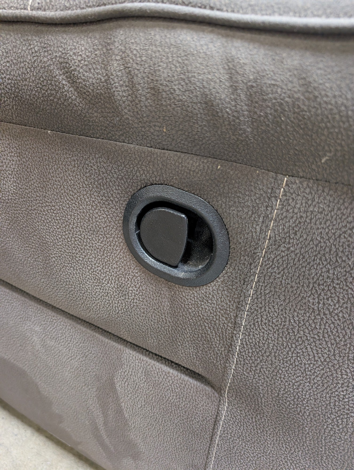 Textured Grey Reclining Three-Seat Couch
