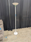 White Modern Uplight Torchiere Lamp with Blue Ring
