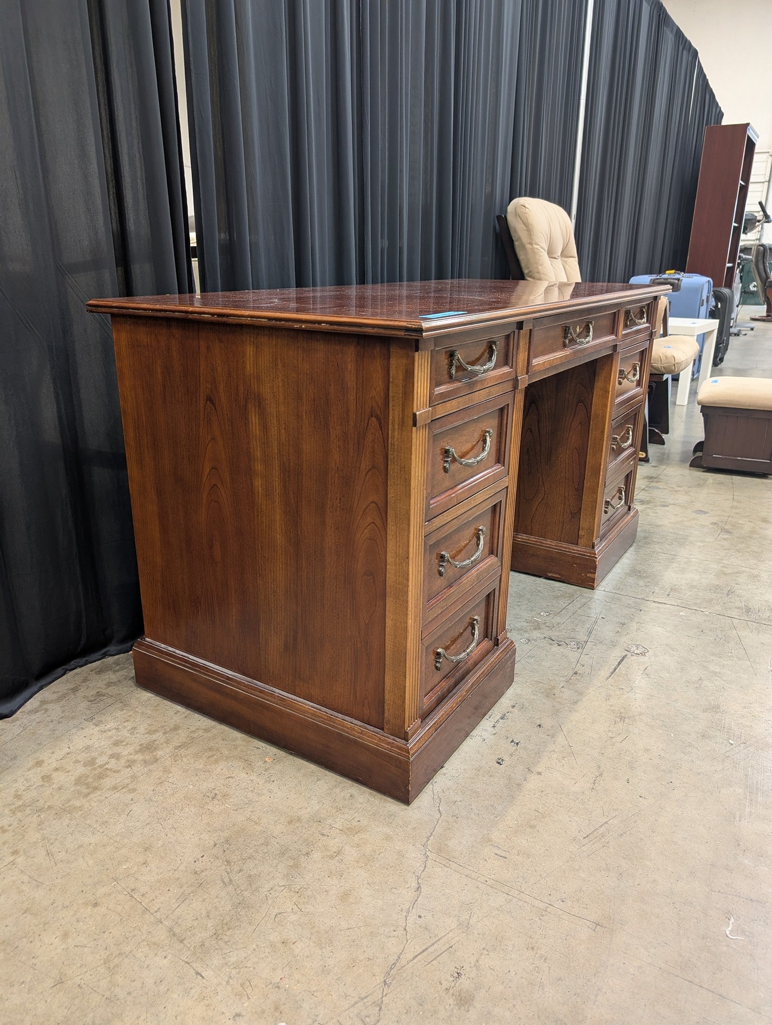National Mt. Airy Wood Desk with Parquet Top