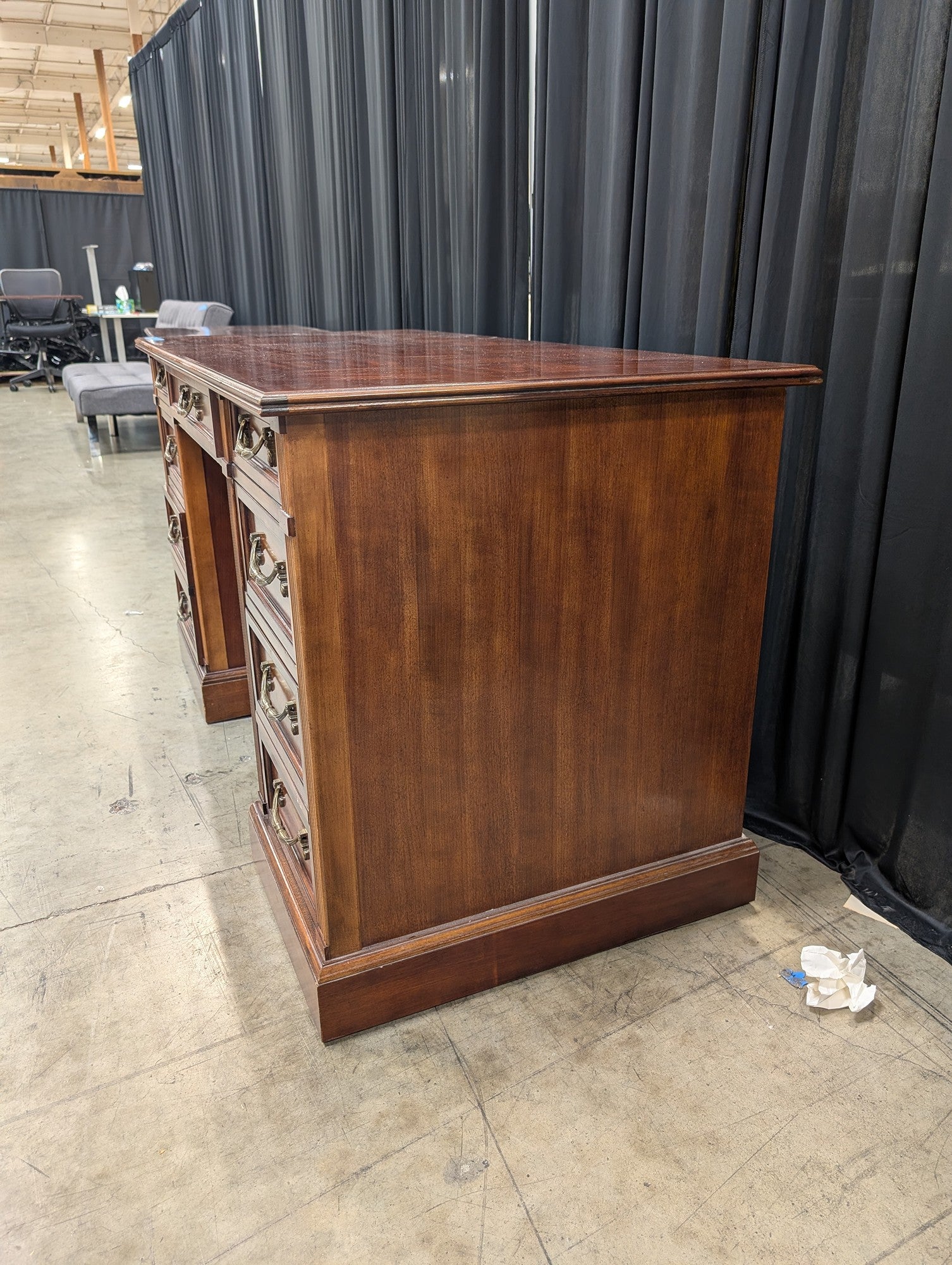 National Mt. Airy Wood Desk with Parquet Top