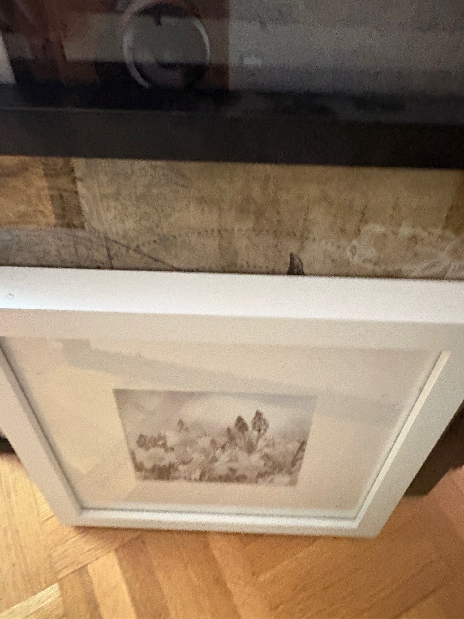 Pottery Barn Monochromatic Landscape Framed Art Print in White Frame