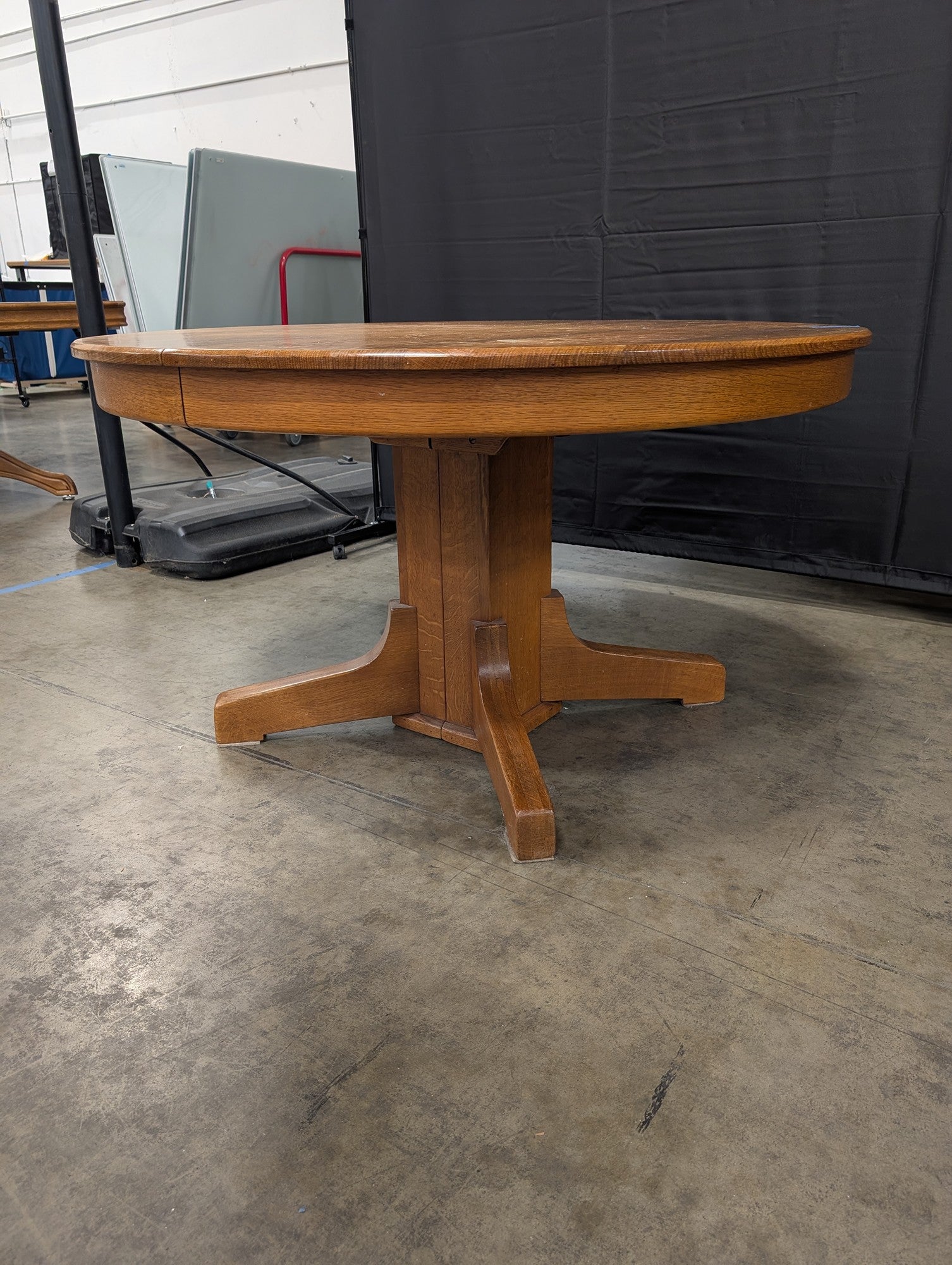 Mission Style Round Hardwood Dining Table