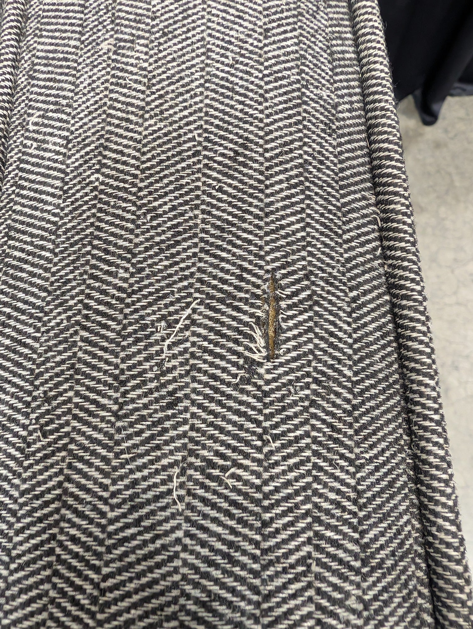 Grey Herringbone Fabric Loveseat with Track Arms