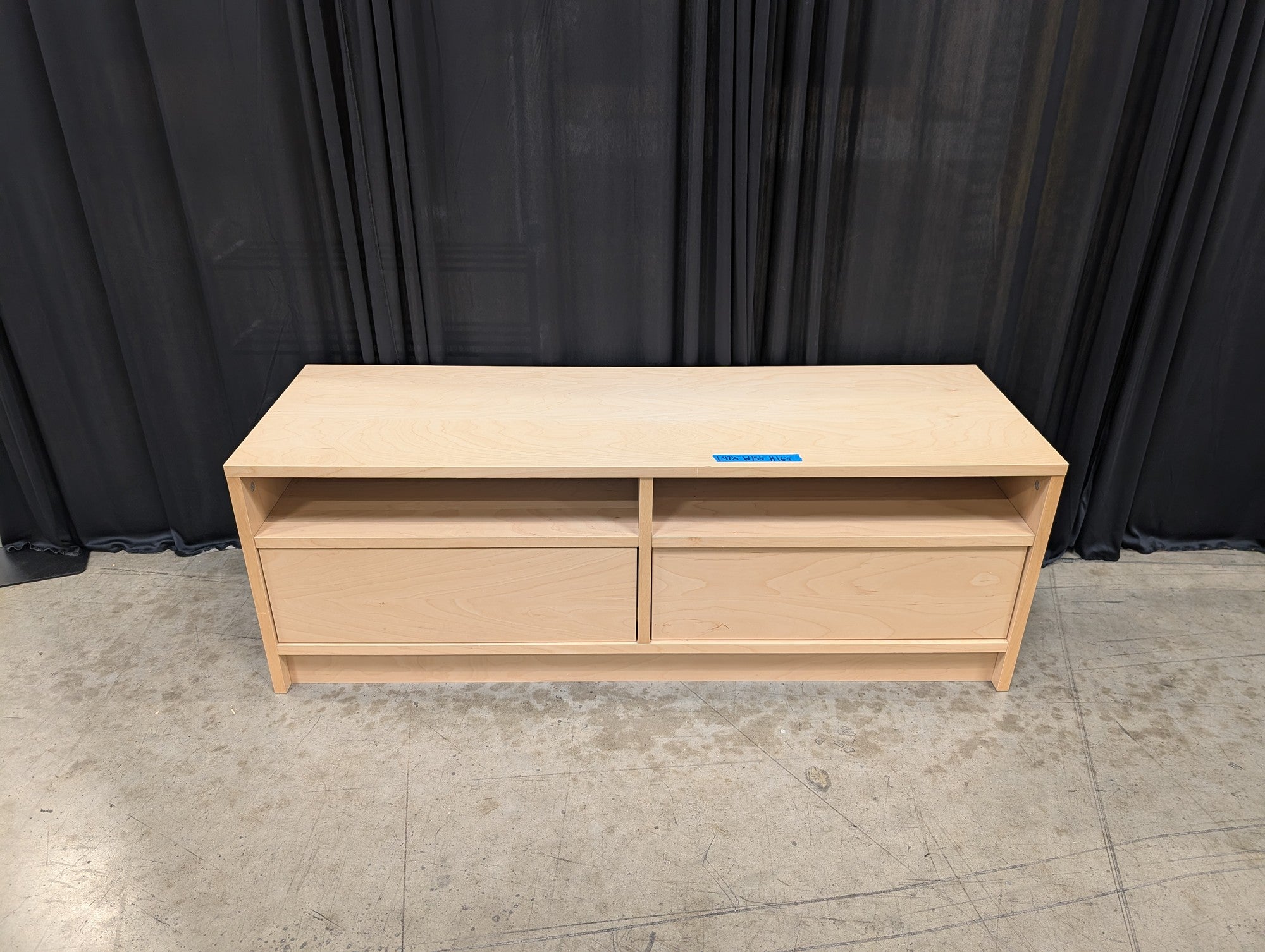 Light Wood Veneer TV Stand with Drawers