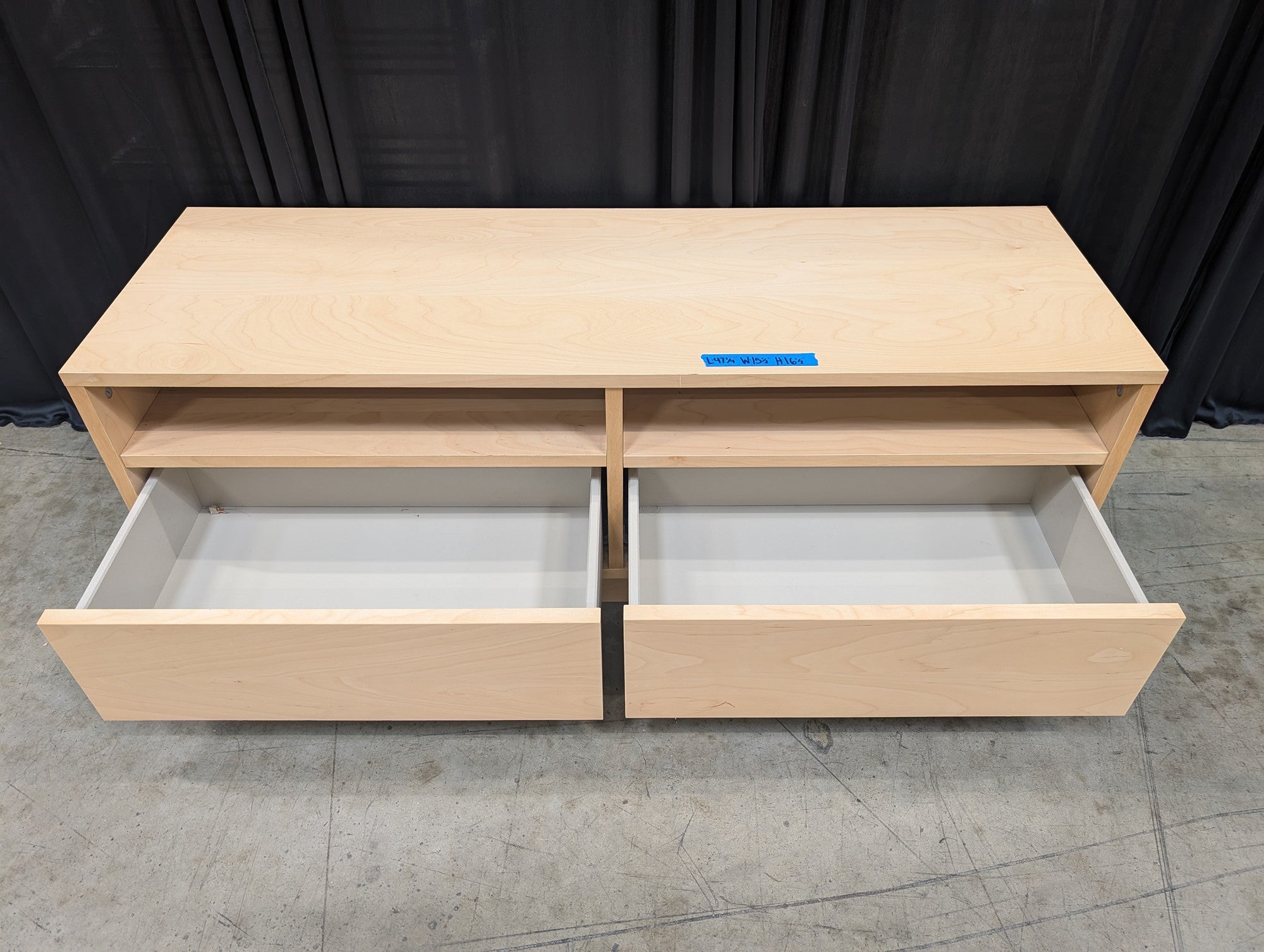Light Wood Veneer TV Stand with Drawers