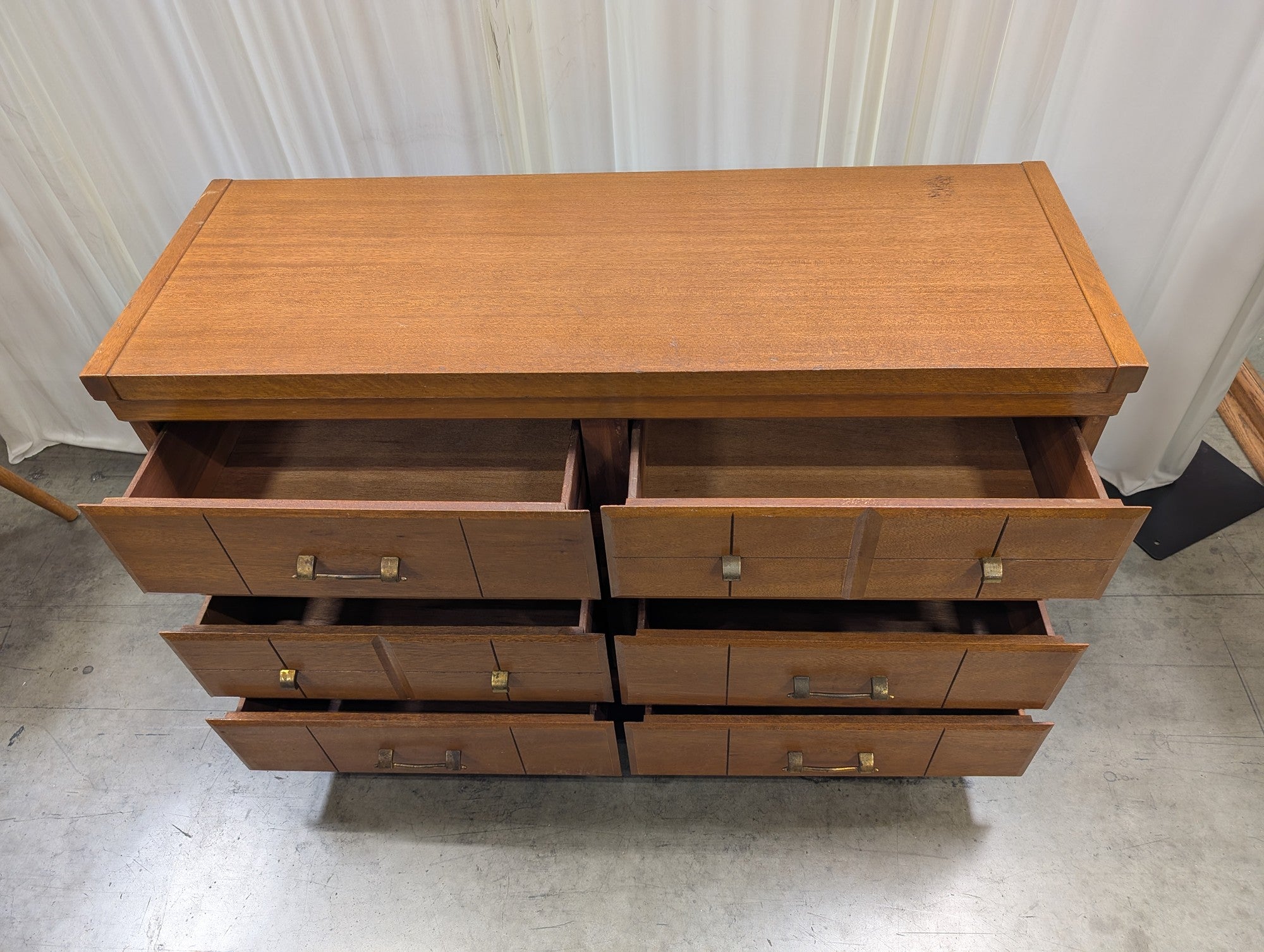 Harmony House Mid-Century Eight-Drawer Dresser in Wood