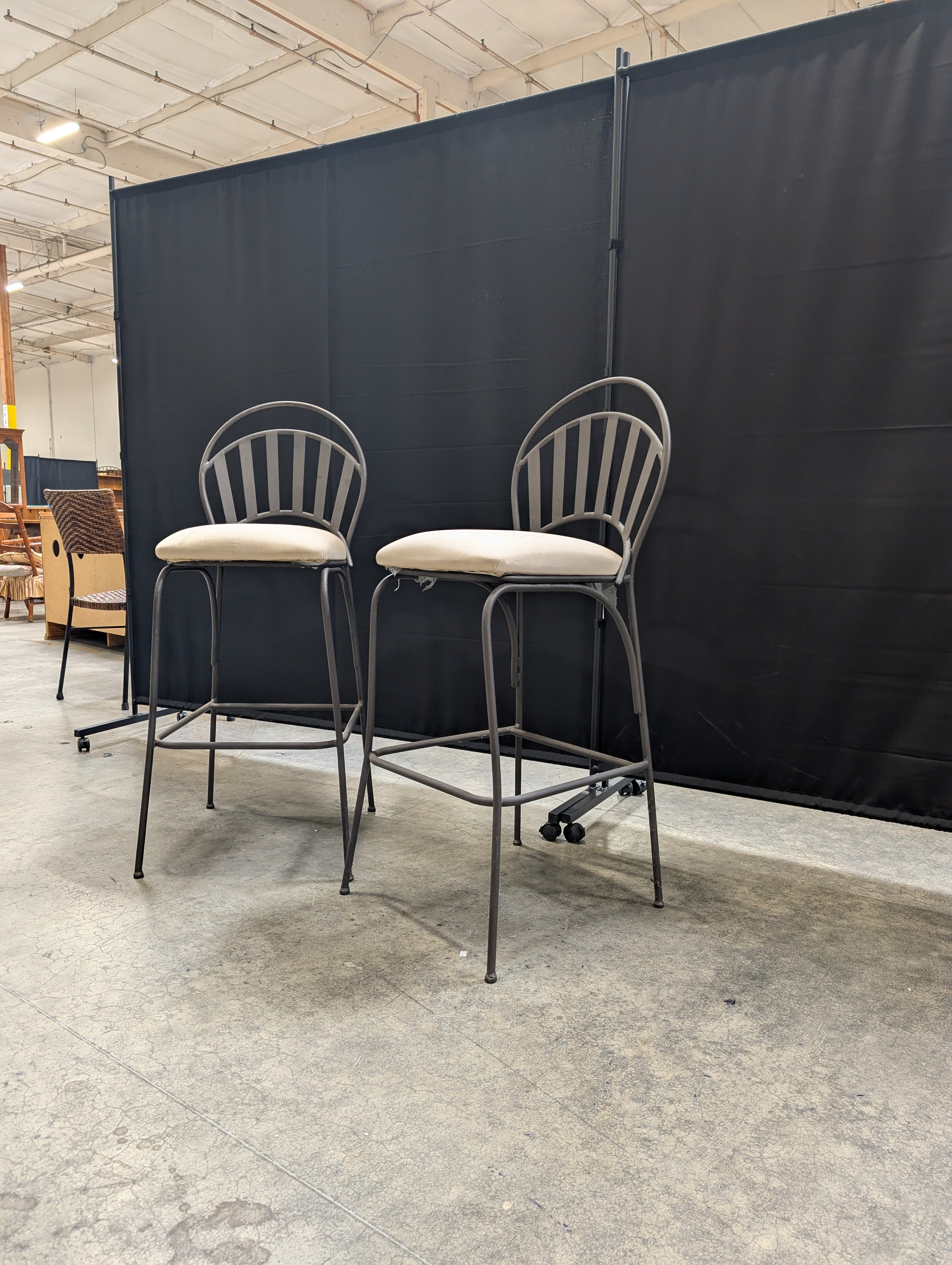 Pair of Emerald Home Furniture Metal Bar Stools