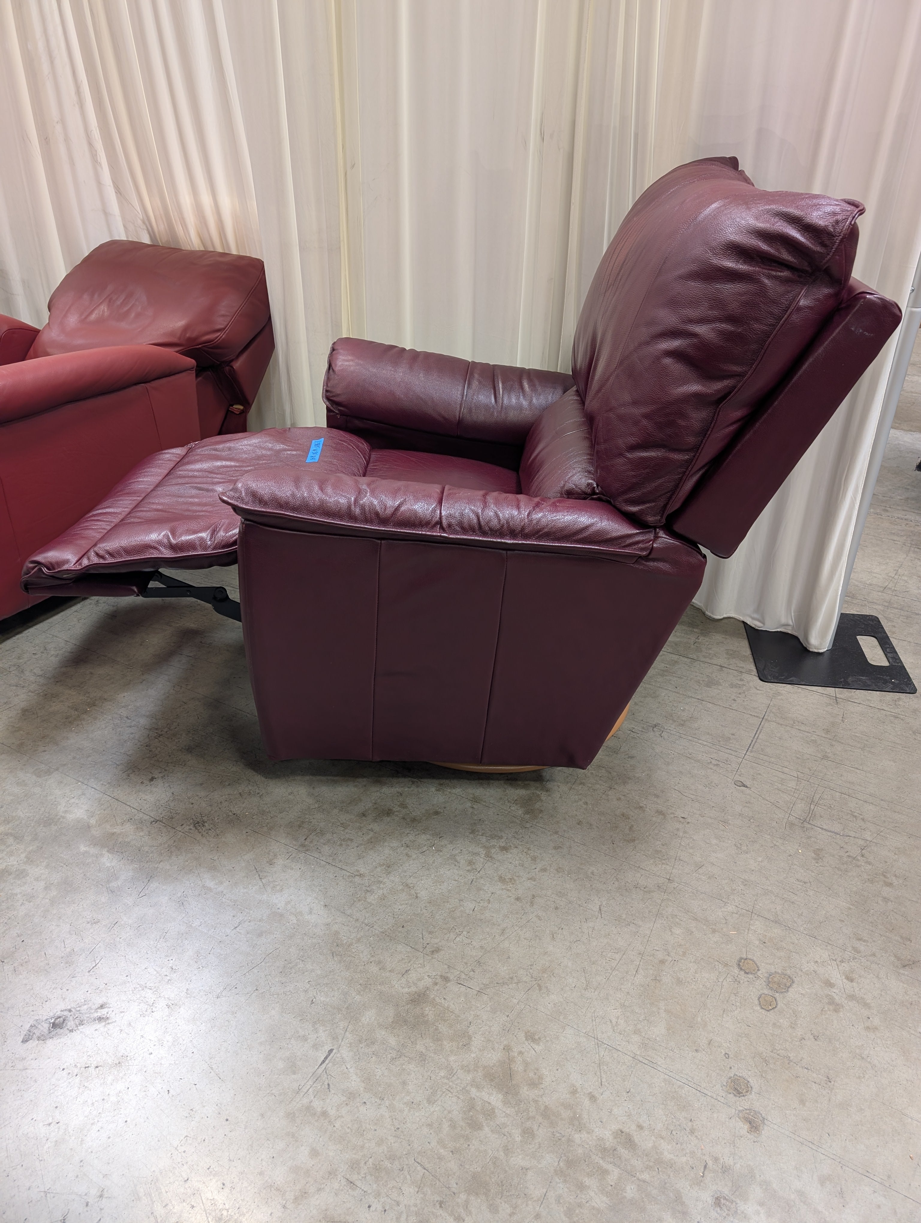 Burgundy Overstuffed LaZboy Recliner with Pillow Arms