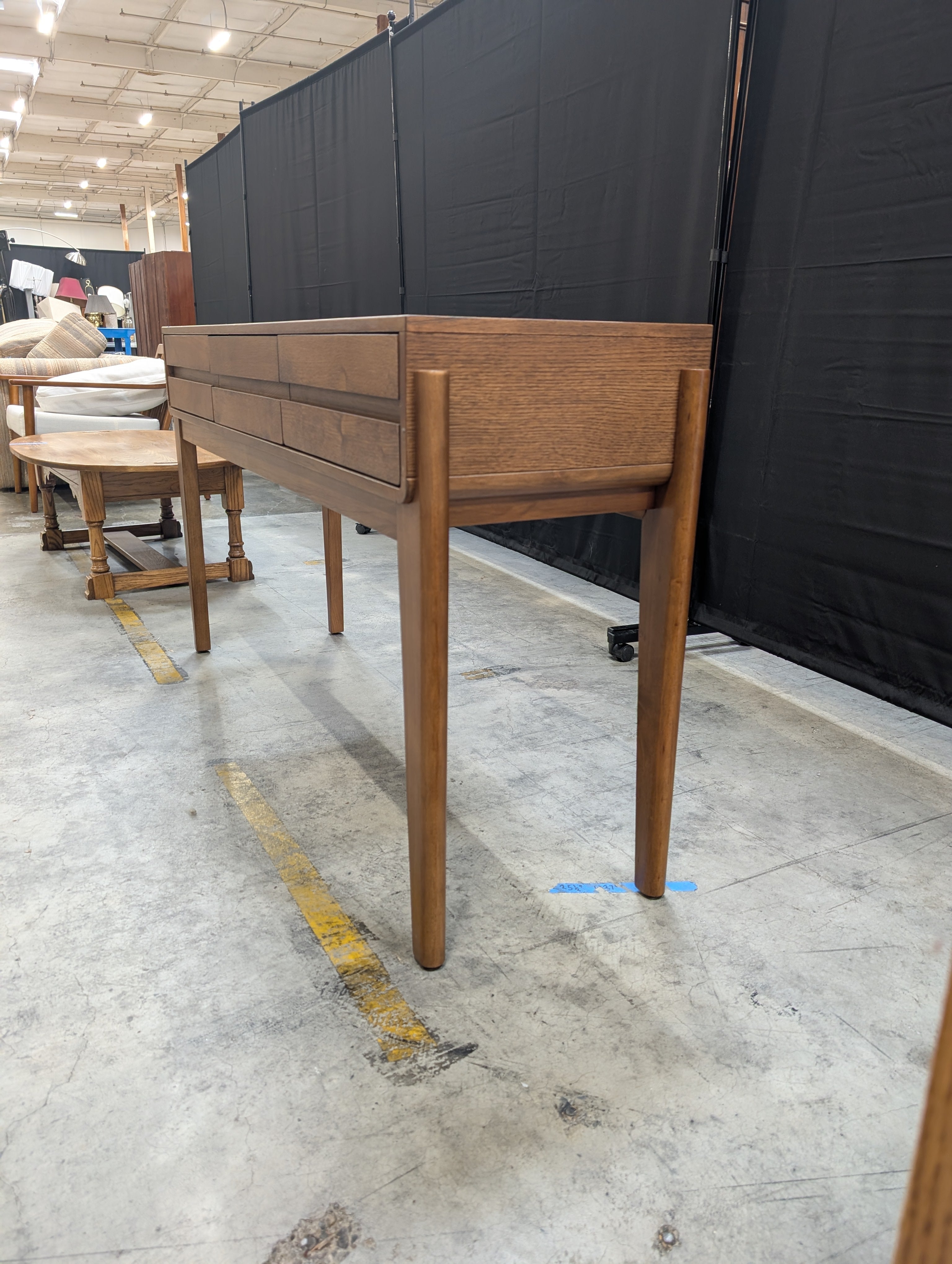Mid-Century Style Brown Wood Desk