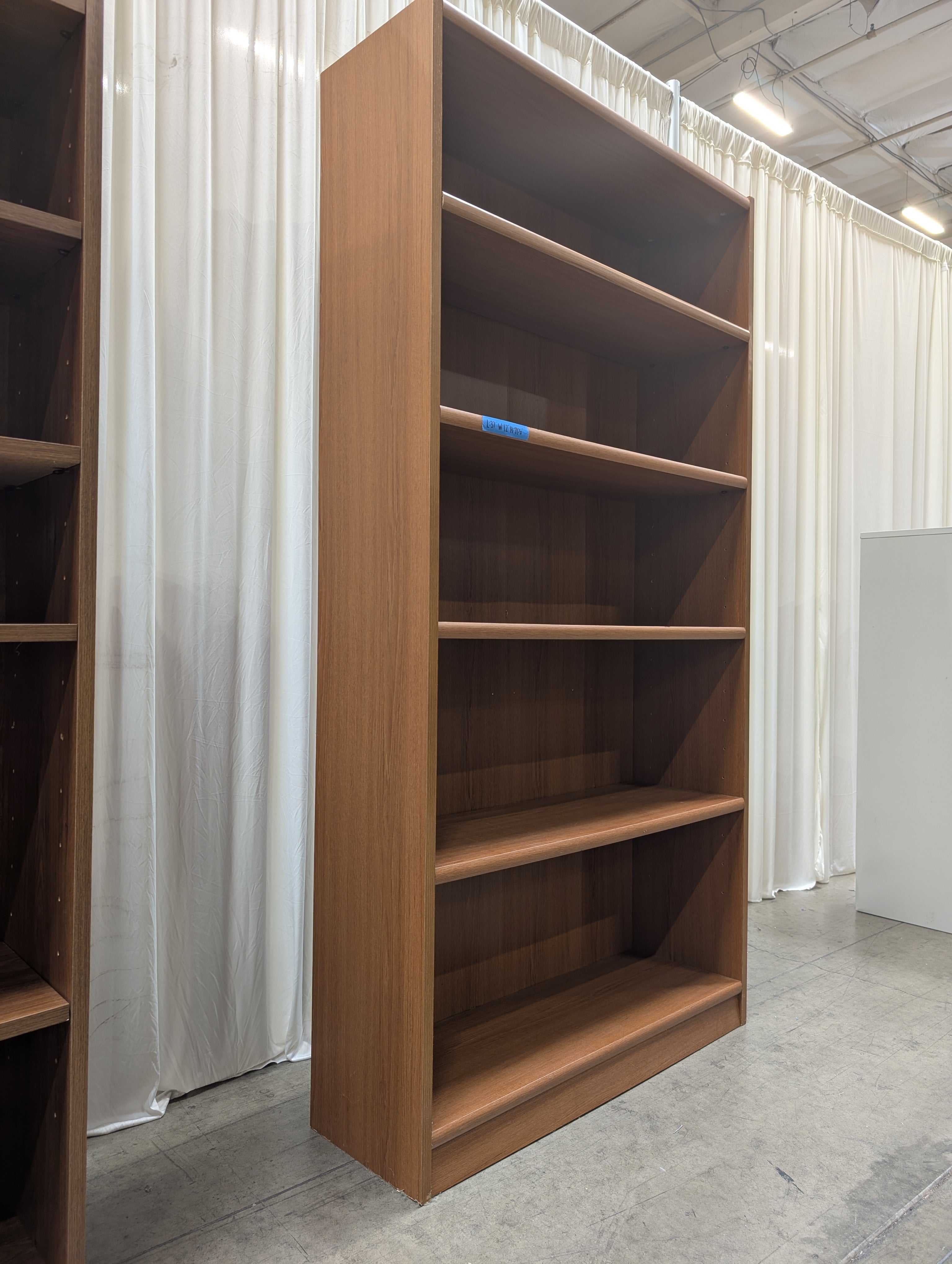 Light Oak Five-Shelf Bookcase