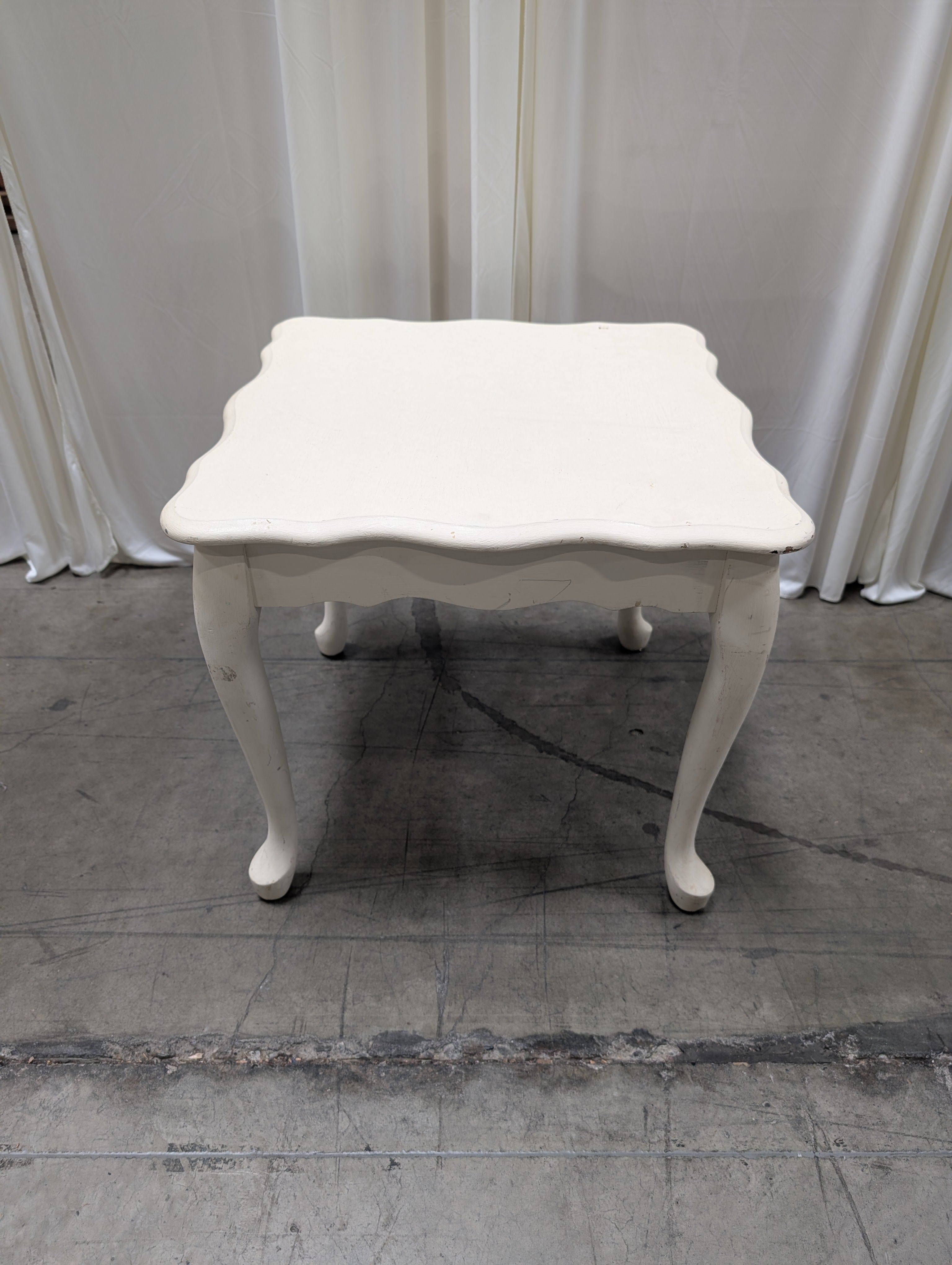 French Provincial Wood End Table in White