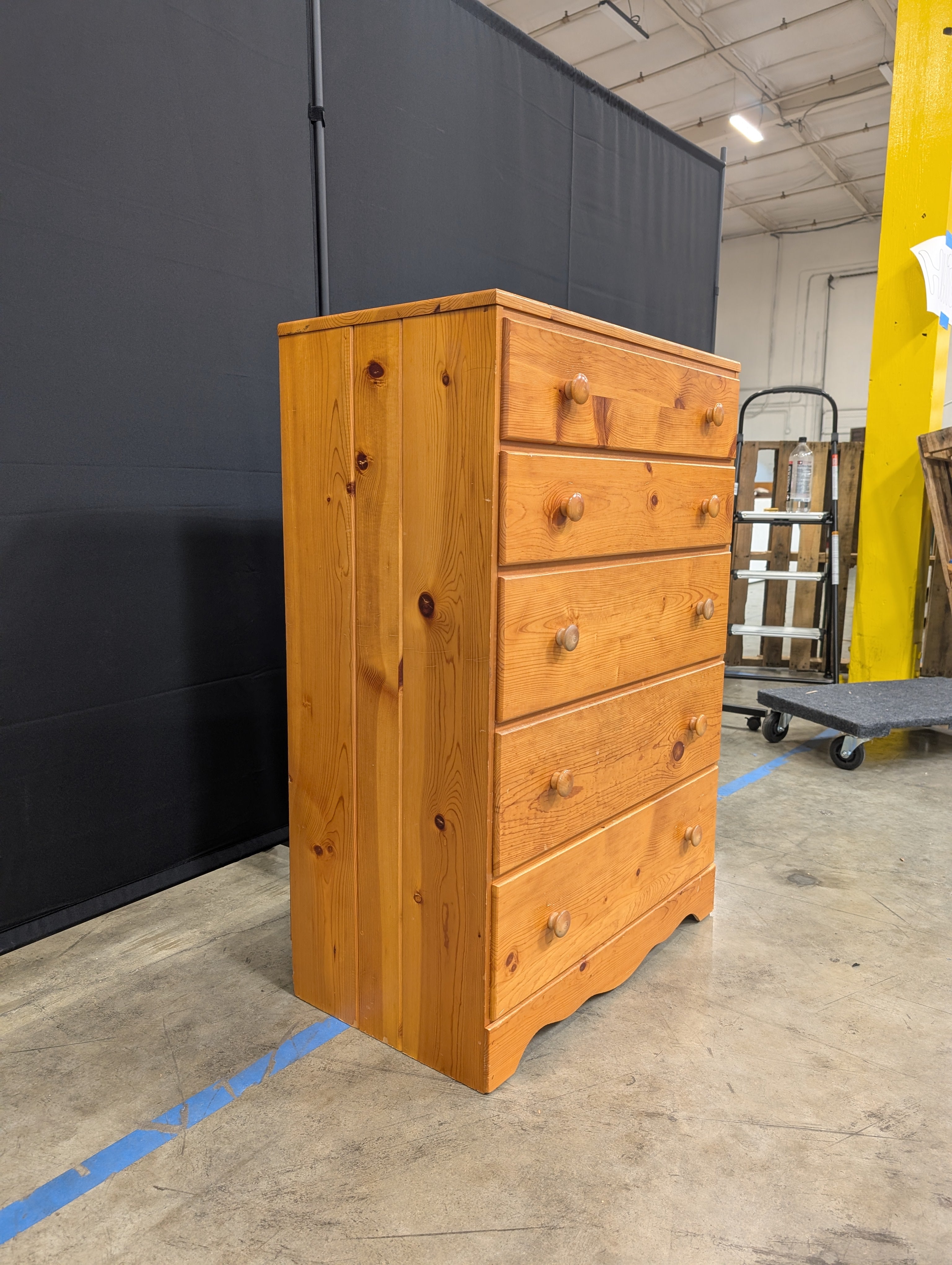 Honey Pine 5-Drawer Chest of Drawers