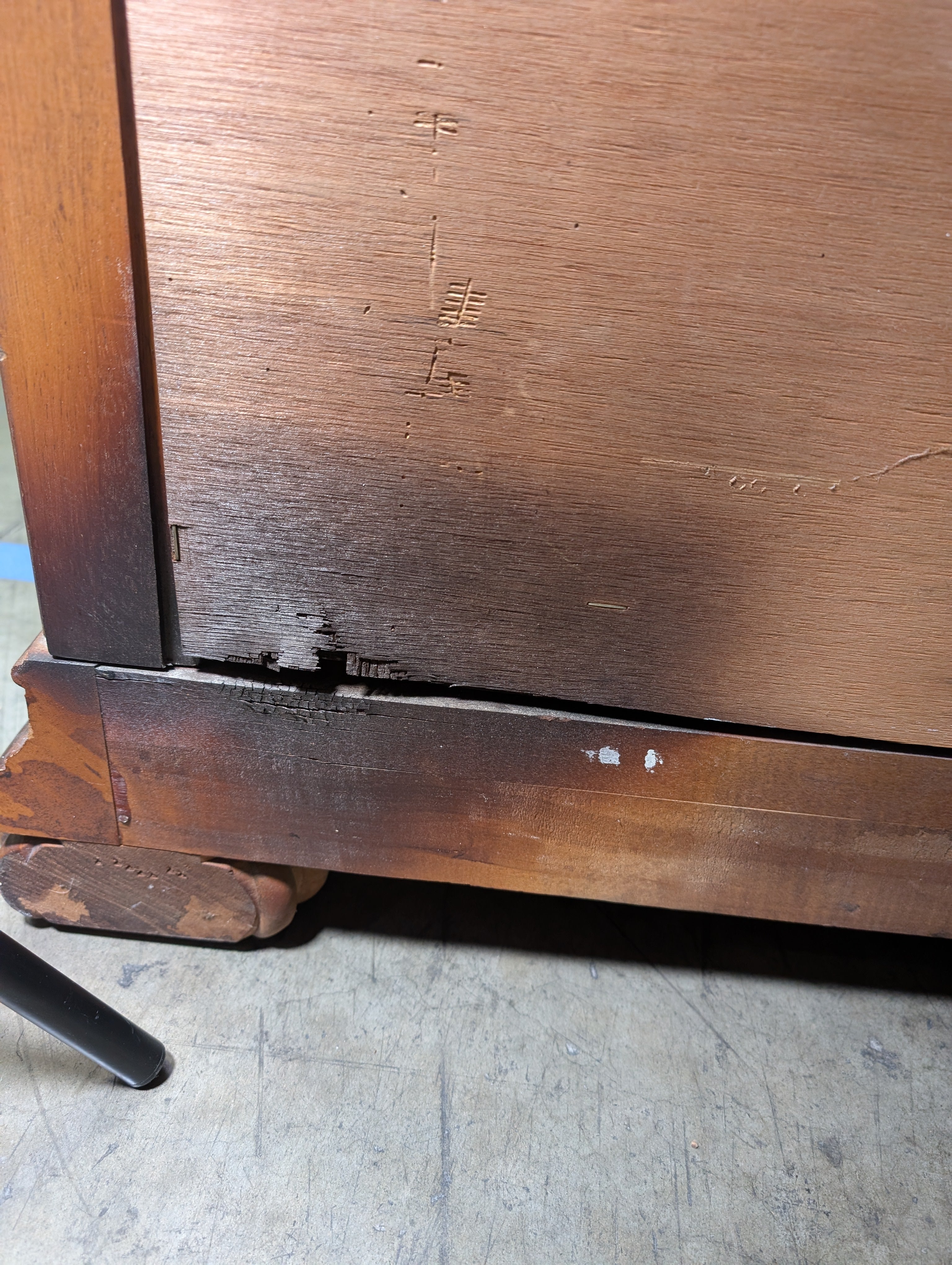Traditional Cherry Stained Wood Dresser with Ornate Hardware