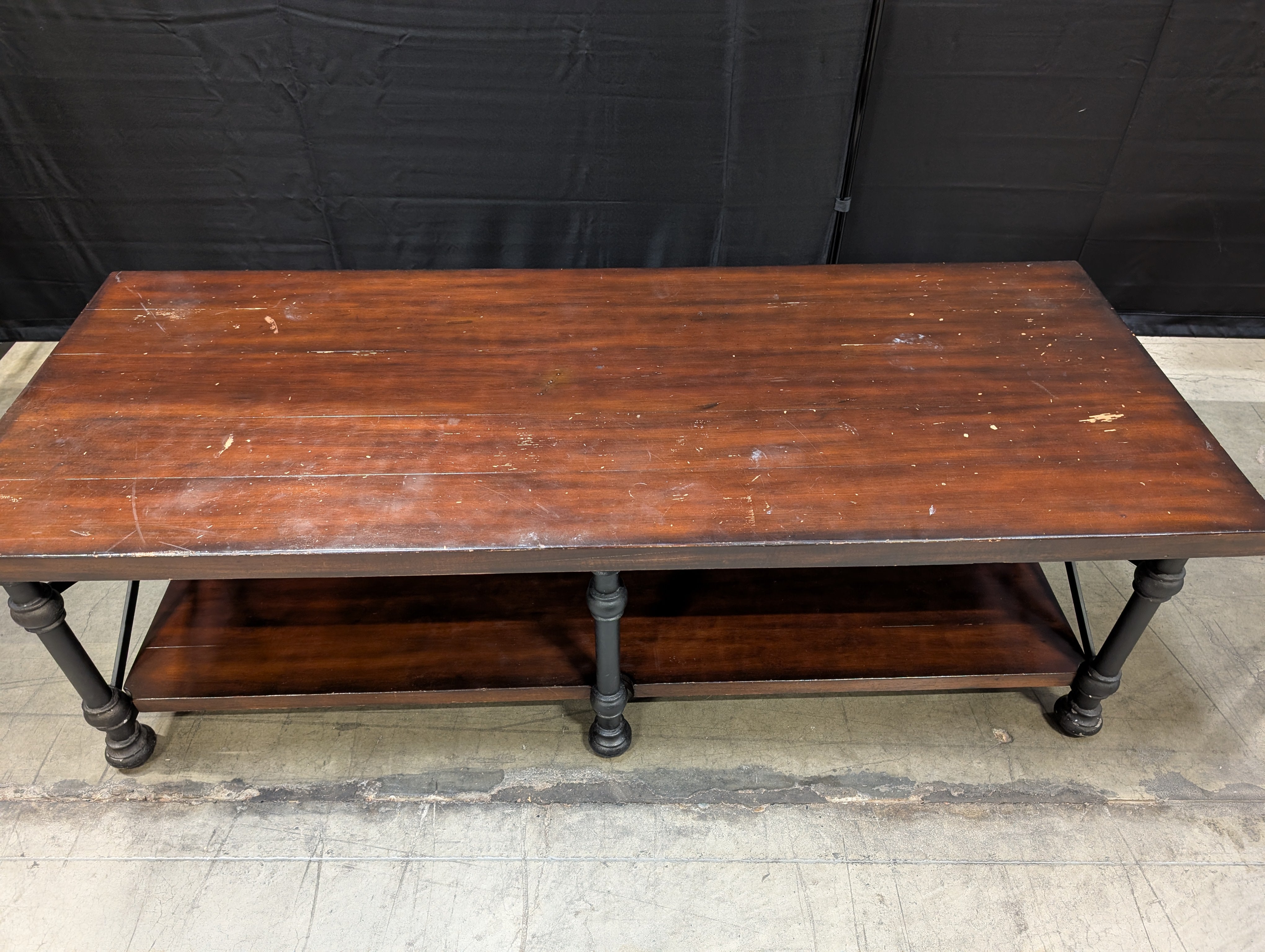 Bernhardt Furniture Dark Wood Two-Tier Console Bench